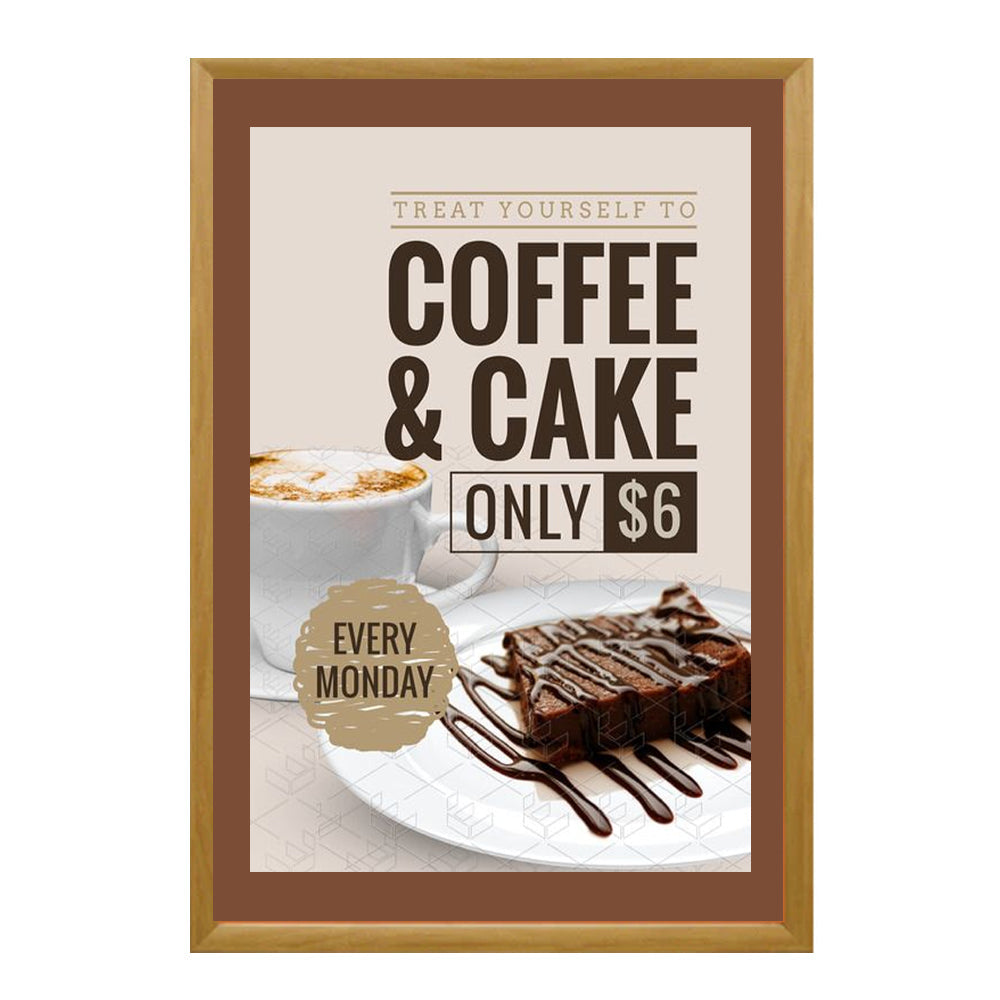 Premium 24x48 Designer Wood Snap Frames for Posters - 2 Wide Matboard Included - Perfect for Art Galleries, Home Decor & Office Displays