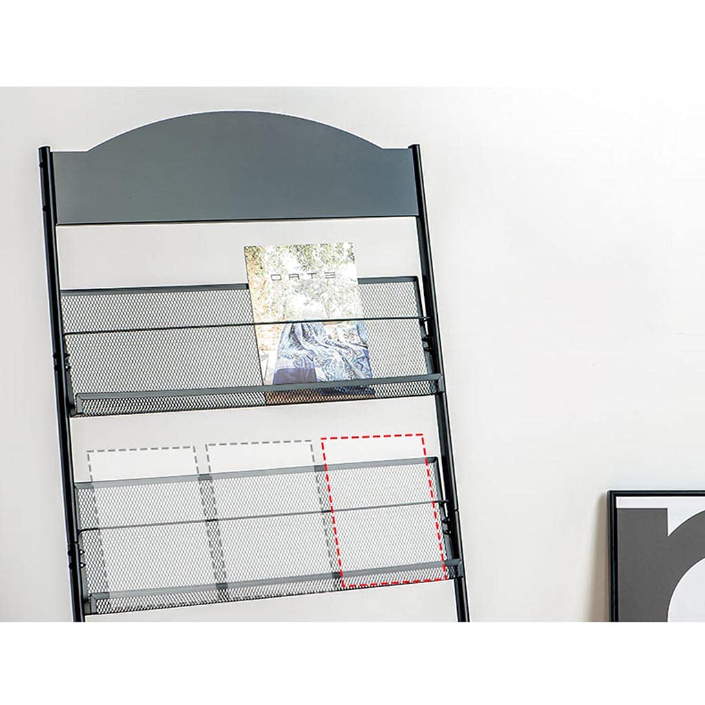 Silver Metal Newspaper & Magazine Display Rack - Promotional Advertising Stand with Single Page Holder - Perfect for Retail Stores, Offices, and Trade Show Displays