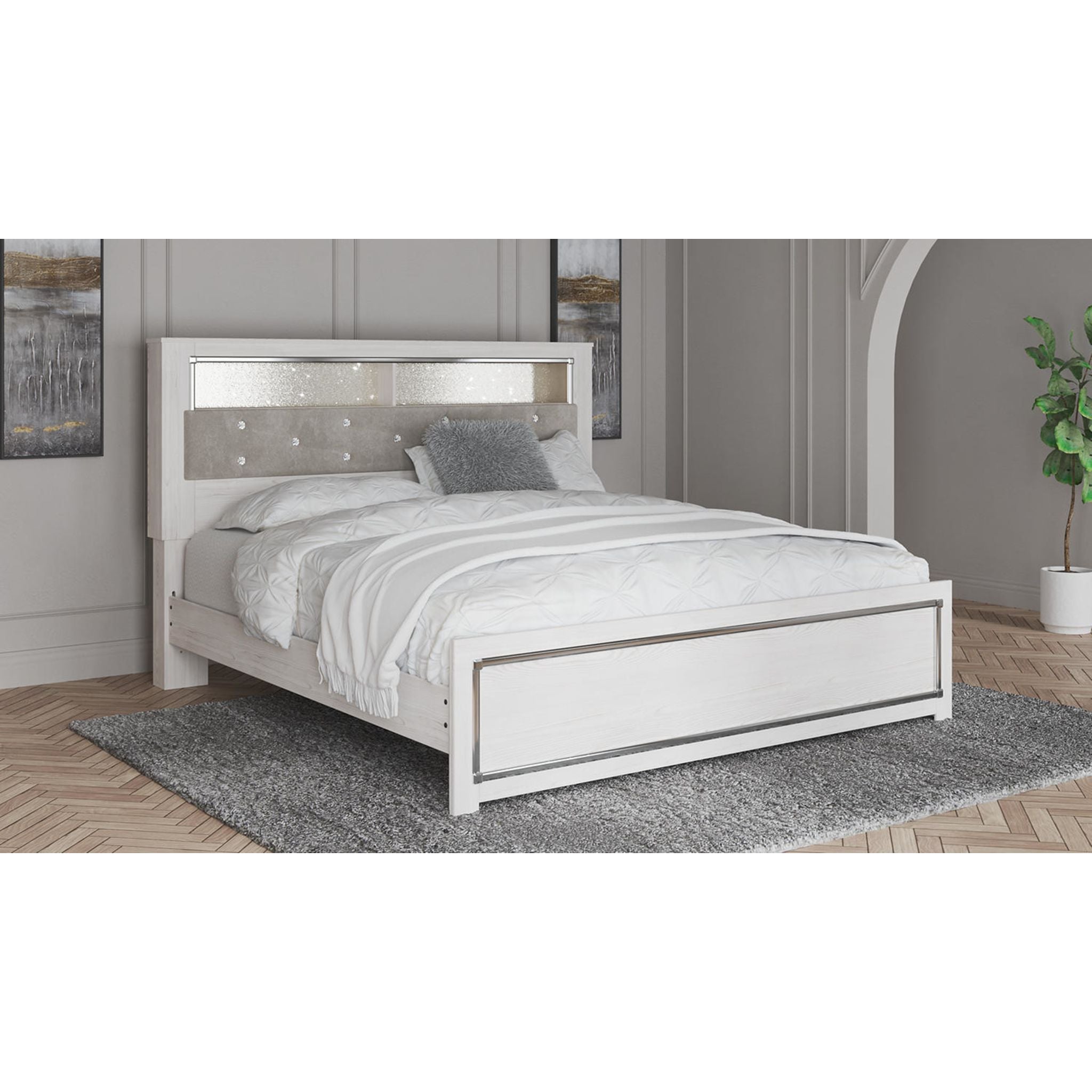 Altyra Modern Bookcase Platform Bed with Storage - Wooden Bookshelf Headboard & Underbed Storage - Perfect for Small Bedrooms, Studio Apartments & Dorm Rooms