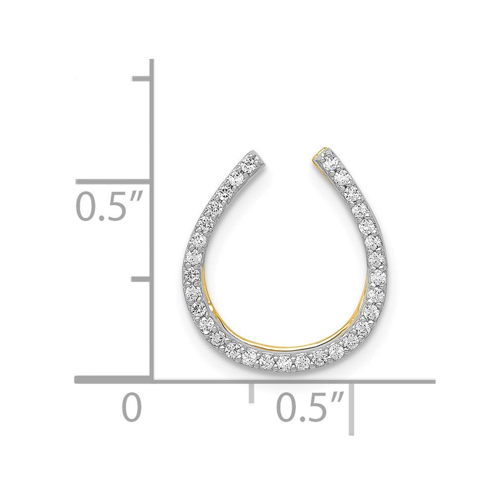 14K Gold Diamond Horseshoe Pendant Necklace - 1/6 Carat Genuine Diamond Charm Slide for Women - Perfect for Birthday, Anniversary & Everyday Elegant Jewelry Gift