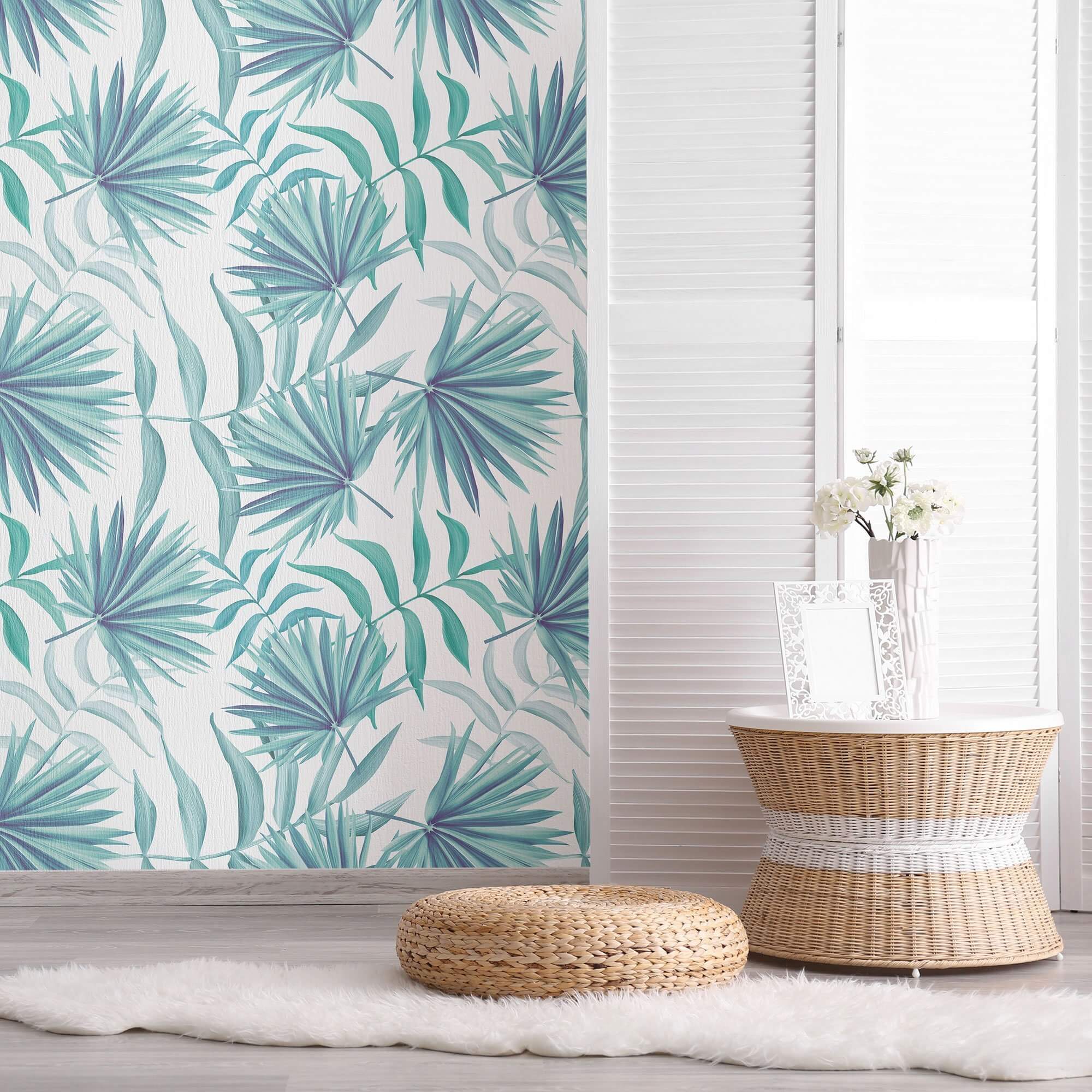 Green Botanical Floral Peel and Stick Removable Wallpaper - Self-Adhesive Decorative Vinyl for Bedroom, Living Room & Office Decor