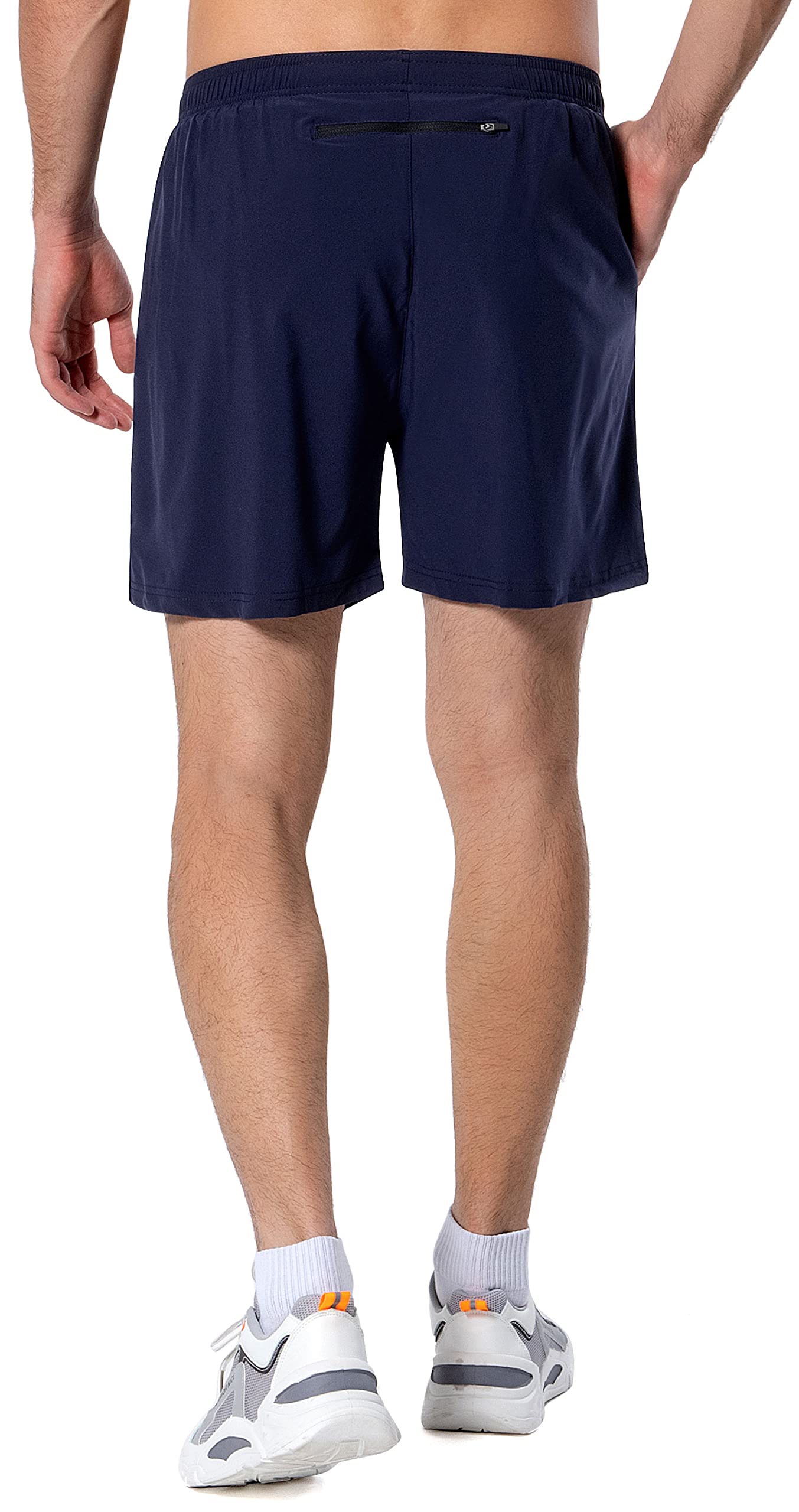 **Men's 5-Inch Running Shorts - Lightweight Quick-Dry Athletic Workout Gym Shorts with Liner & Zipper Pockets - Perfect for Jogging, Training, and Gym Sessions**