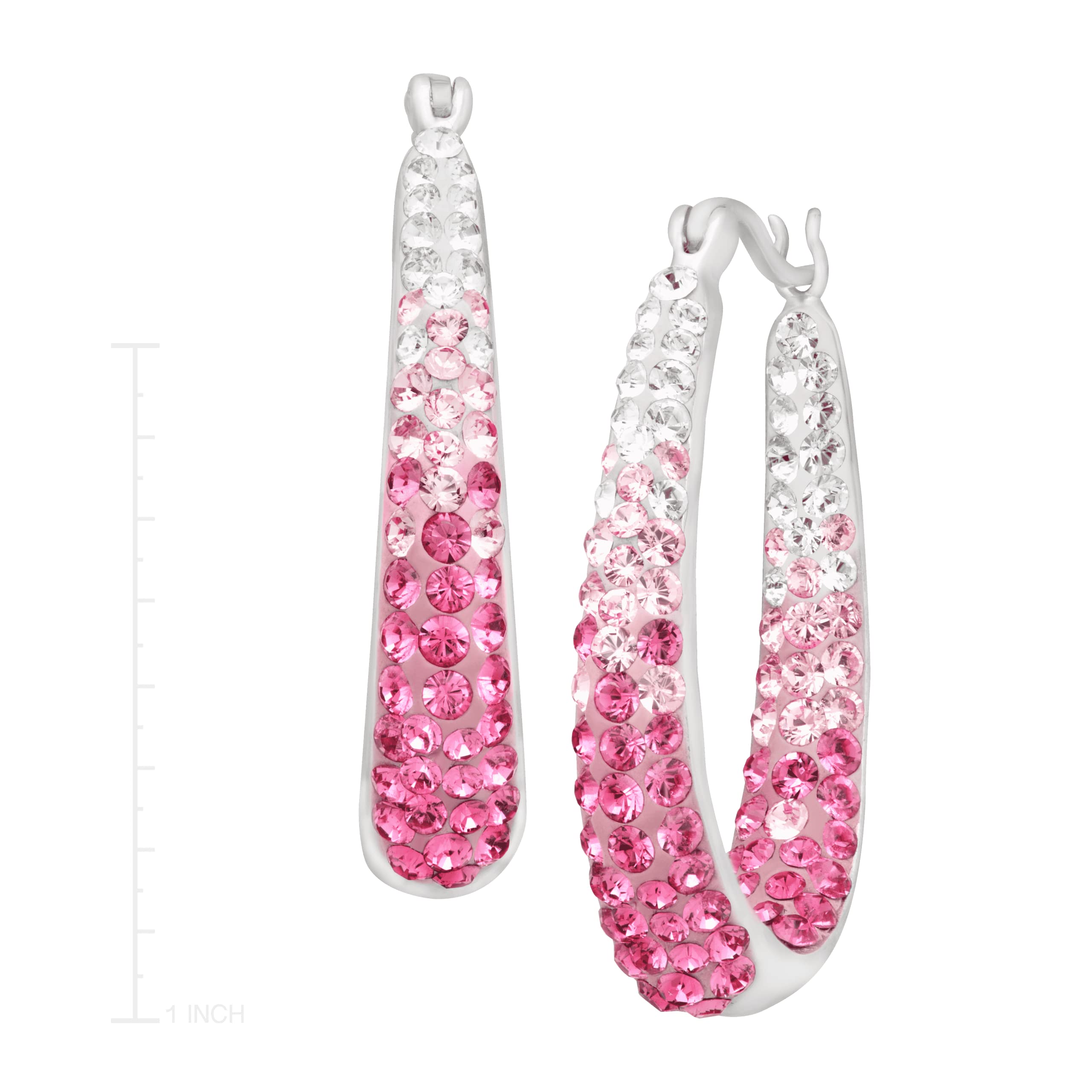 Sterling Silver Hoop Earrings with Rose Crystals & Gold Posts - Elegant Jewelry for Women, Perfect for Weddings, Parties & Everyday Wear