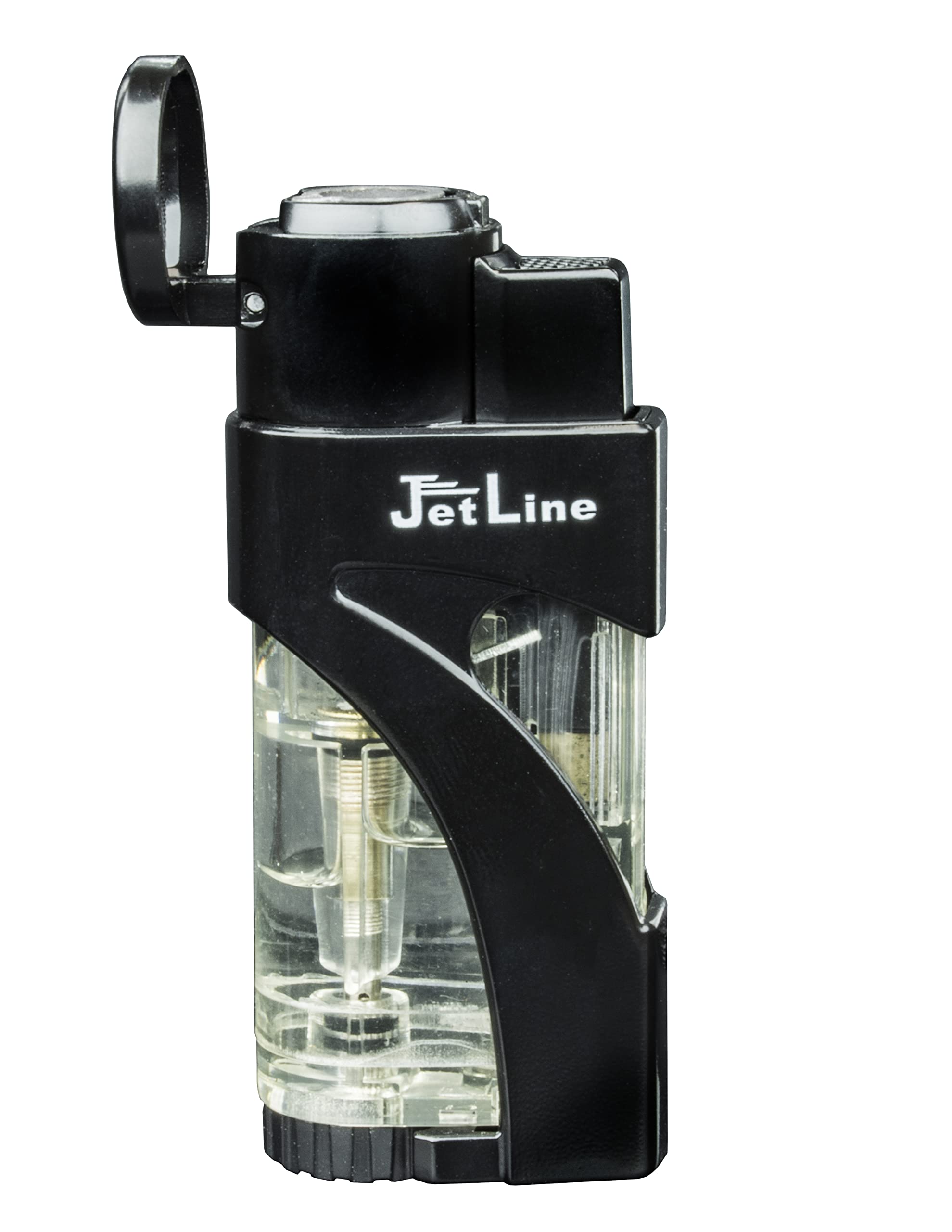 Jetline Phantom Single Jet Flame Cigar Lighter - Black | Windproof Butane Lighter for Cigars, Cigarettes & Outdoor Use | Perfect for Travel, Camping & Gifts