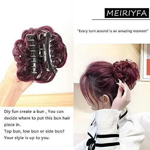 Large Claw Clip Hair Bun Extension - Seamless Hair Accessory for Ponytails & Updos - Perfect for Women, Girls, Everyday & Special Occasions