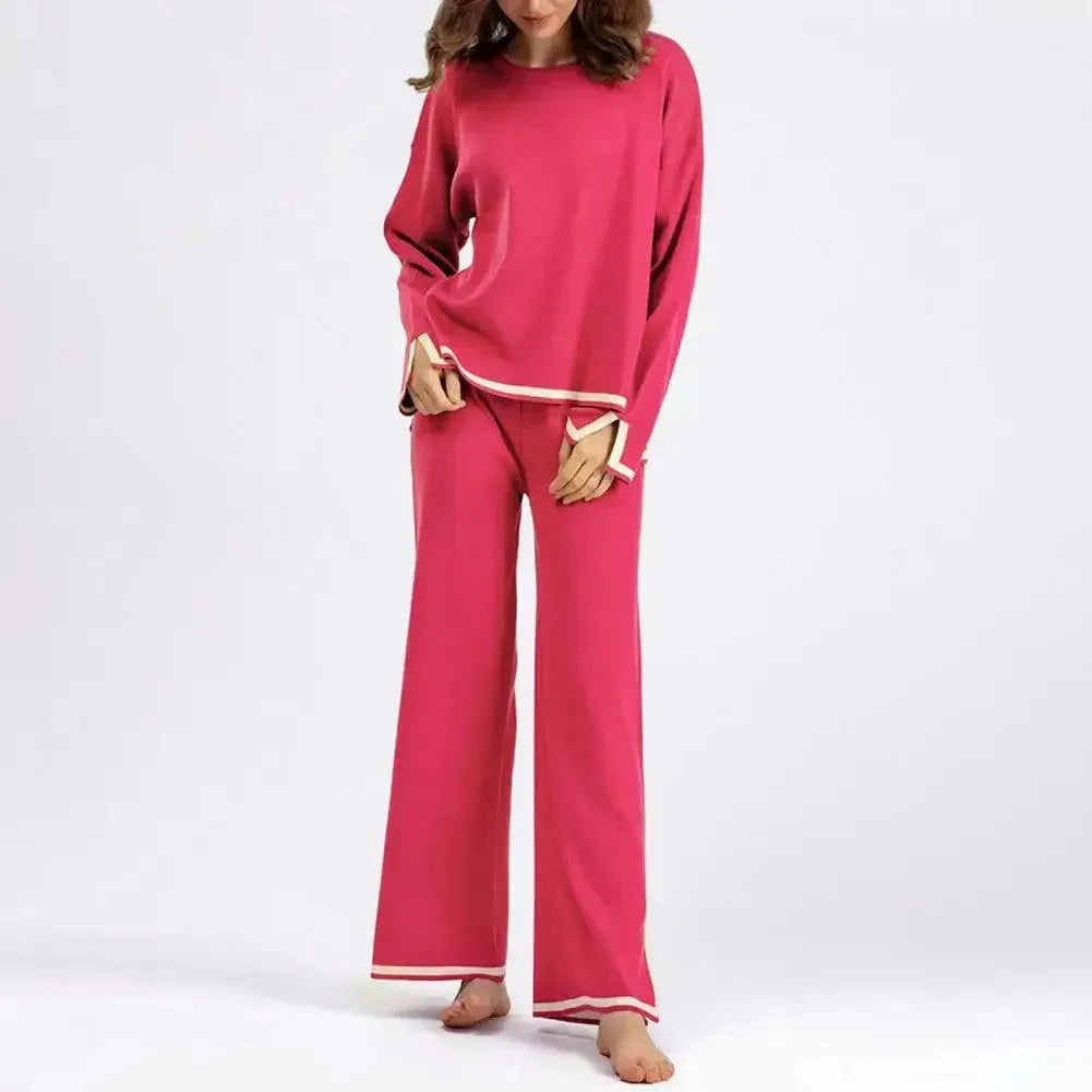 Women's Colorblock Lounge Two Piece Set - Soft & Comfortable Loungewear for Relaxing at Home, Yoga, or Travel