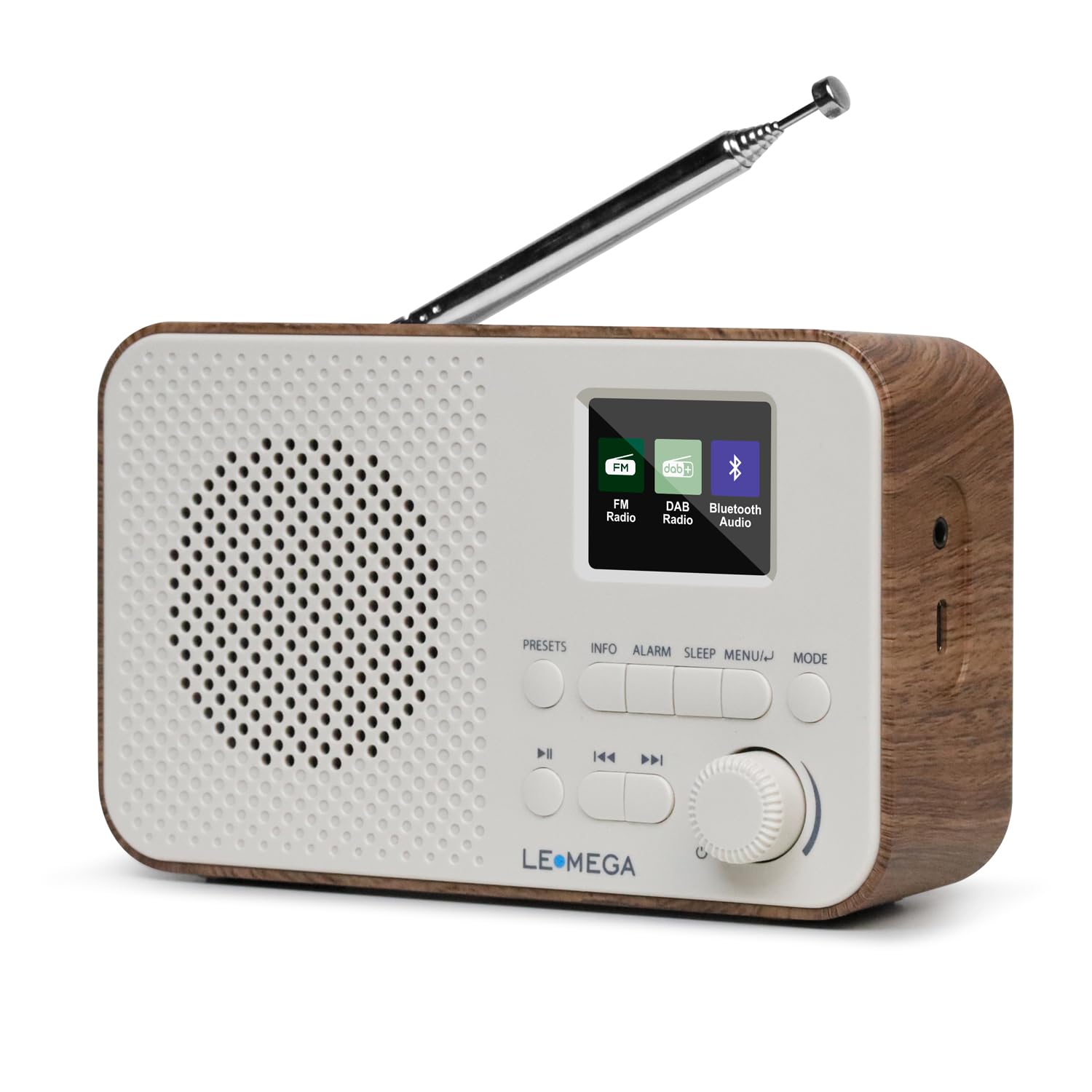 Portable DAB+ Digital Radio with Bluetooth 5.0 | Rechargeable Battery 15 Hours Playtime & Mains Power | Full Color LCD Display | FM Radio with 40 Presets & Headphone Jack | Alarm Clock Function | Perfect for Home, Office, Travel & Outdoor Use | LEMEGA DAB GO