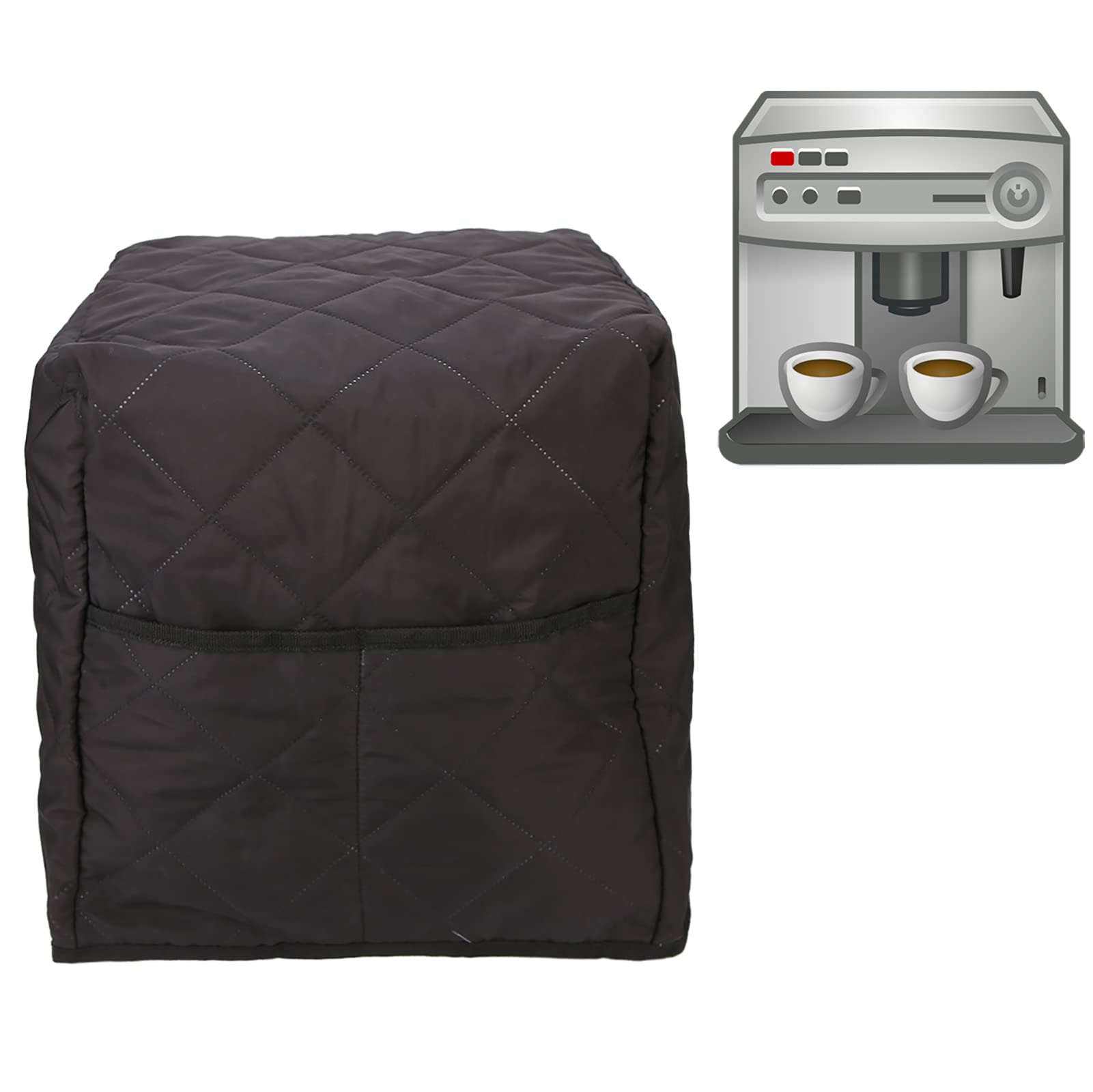 Premium Soft Cotton Coffee Maker Cover with Storage Pocket - Universal Dust Protector for Stand Mixers, Blenders & Home Appliances | Ideal for Kitchen Countertop & Appliance Storage