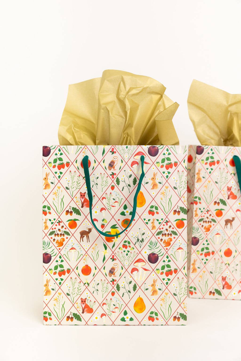 Premium Flora Fauna Diamond Gift Bags - Large Luxury Gift Packaging for Weddings, Birthdays & Special Occasions