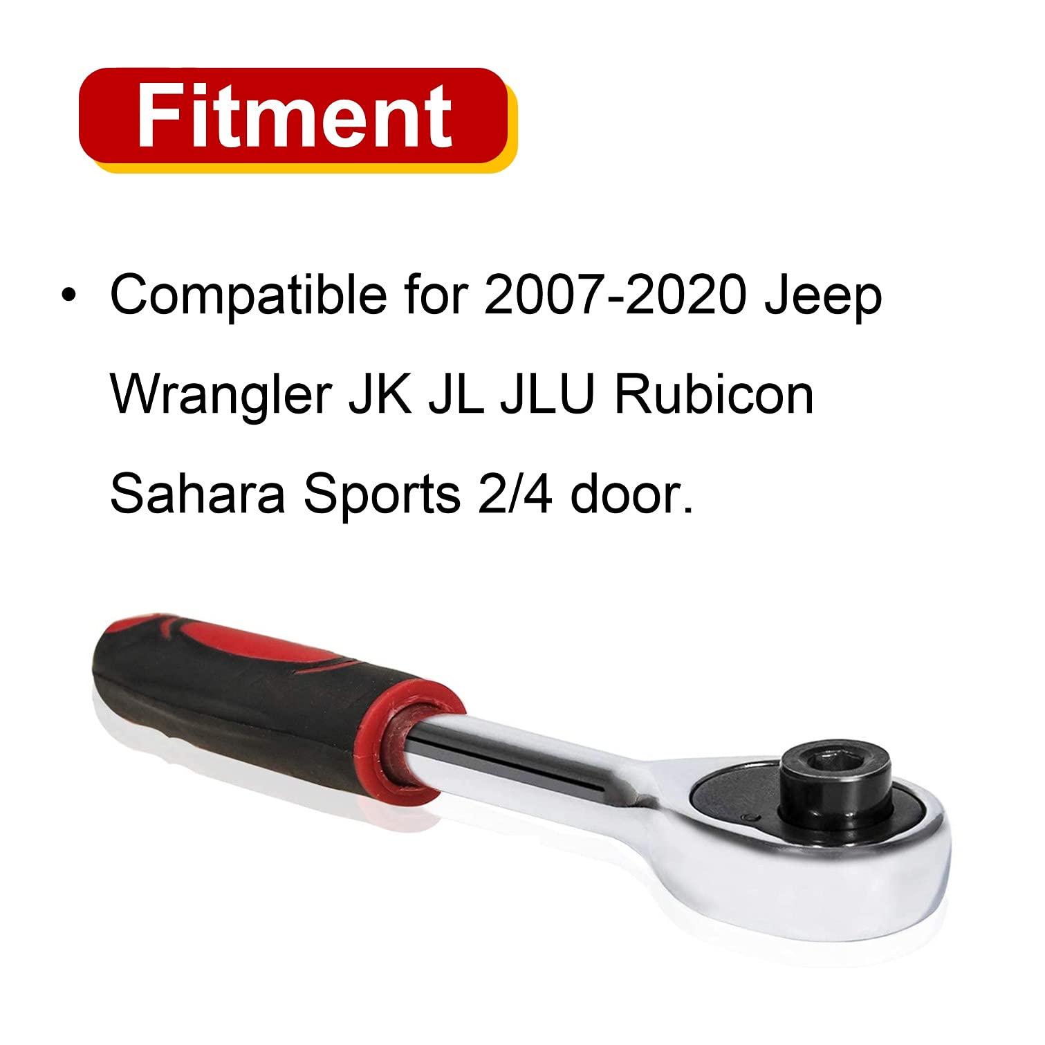Jeep Wrangler JK JL Hard Top Screw Removal Torx Tool Kit (2007-2024) - Compatible with Rubicon, Sahara & Sport Models - Replaces OEM 68361574AB & 82214166AB - Red - Perfect for Roof Panel Removal & Hardtop Maintenance