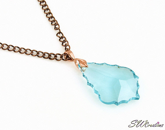 Star Aqua Crystal Iridescent Pendant Necklace - Elegant Bohemian Jewelry for Women | Perfect for Parties, Weddings & Everyday Wear