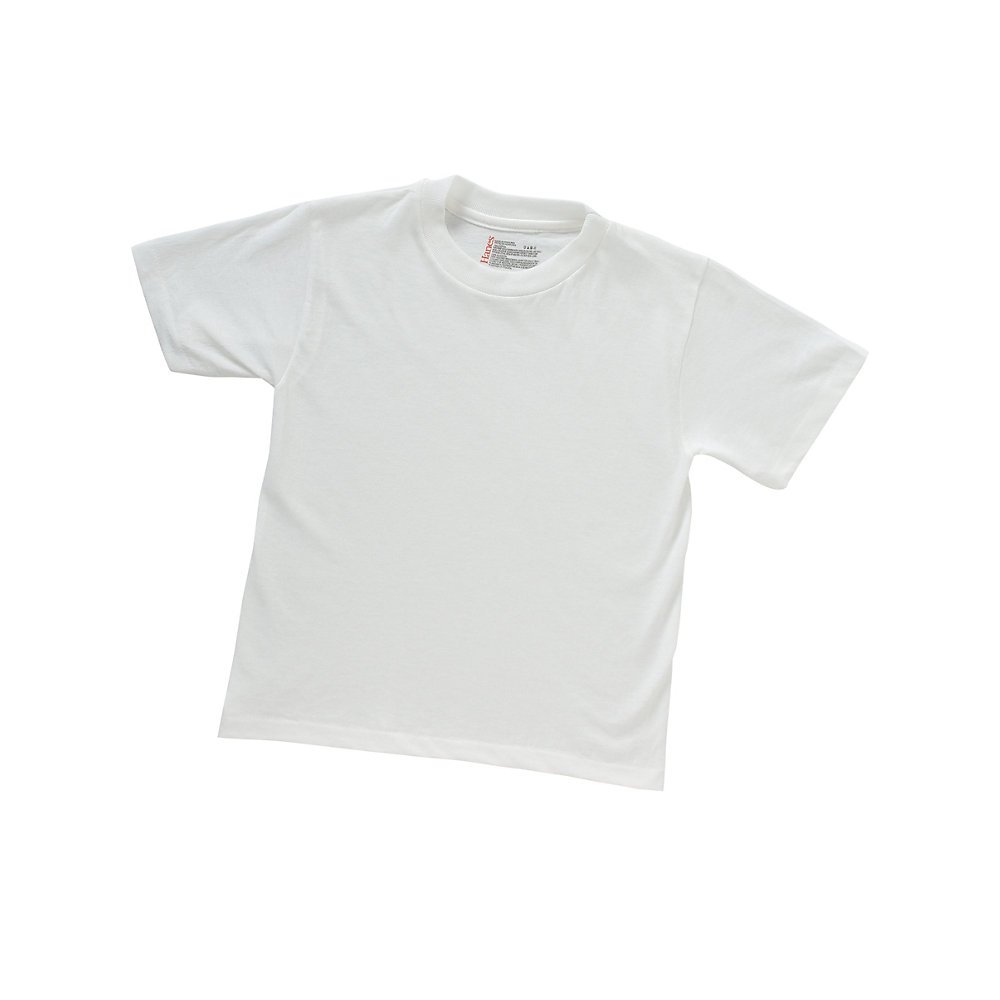 Hanes Boys' ComfortBlend White Crew Neck T-Shirt Pack of 3 - Soft Cotton Short Sleeve Tees for Everyday Wear, School & Play (Size S, White)
