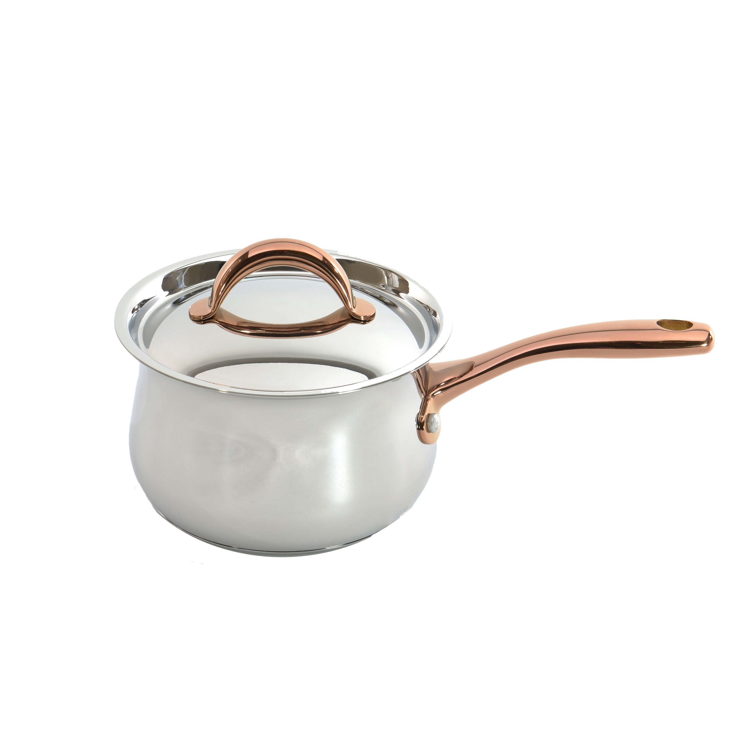 BergHOFF Ouro Gold 11-Piece 18/10 Stainless Steel Cookware Set with Stainless Steel Lids & Rose Gold Handles - Premium Kitchen Cookware for Home Chefs & Cooking Enthusiasts