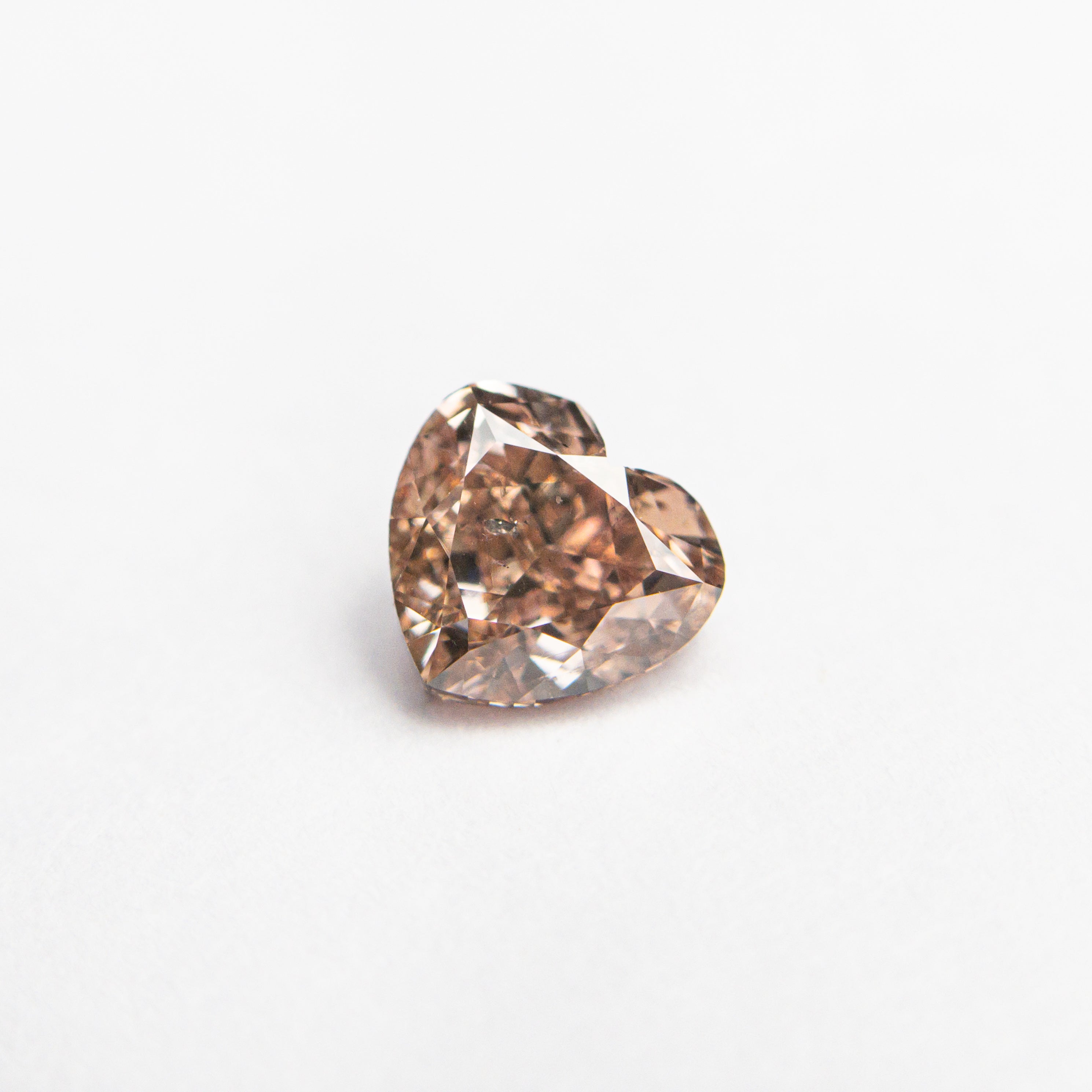 0.53ct GIA Certified Fancy Brown Pink Heart Diamond - 4.73x5.14x2.92mm Brilliant Cut for Engagement Rings & Jewelry Making