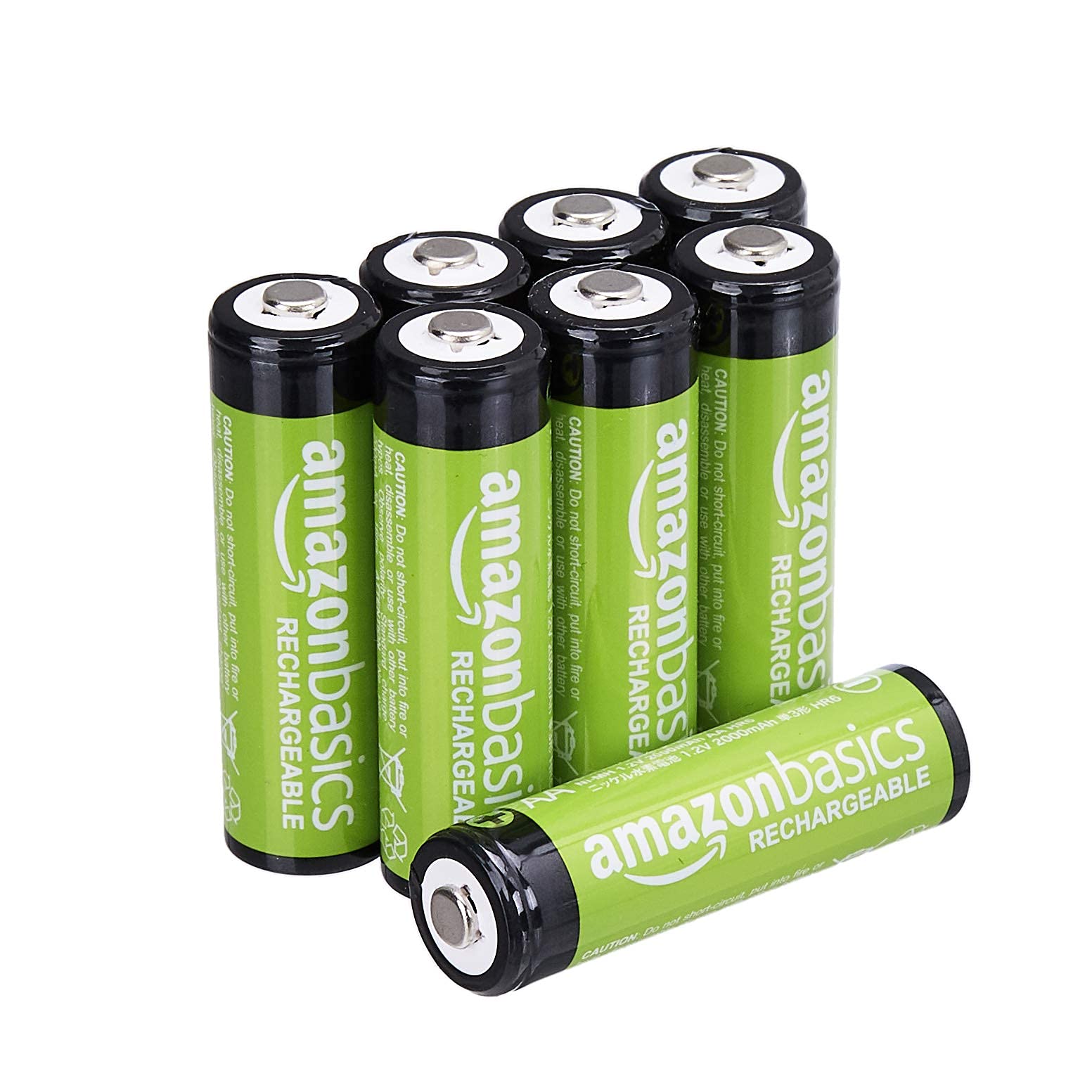 Amazon Basics 8 Pack AA 2000mAh Rechargeable Batteries with 4-Hour Fast Charger - High Capacity NiMH Batteries for Cameras, Toys, Flashlights & Electronics - Overcharge Protection & Pre-Charged Ready to Use