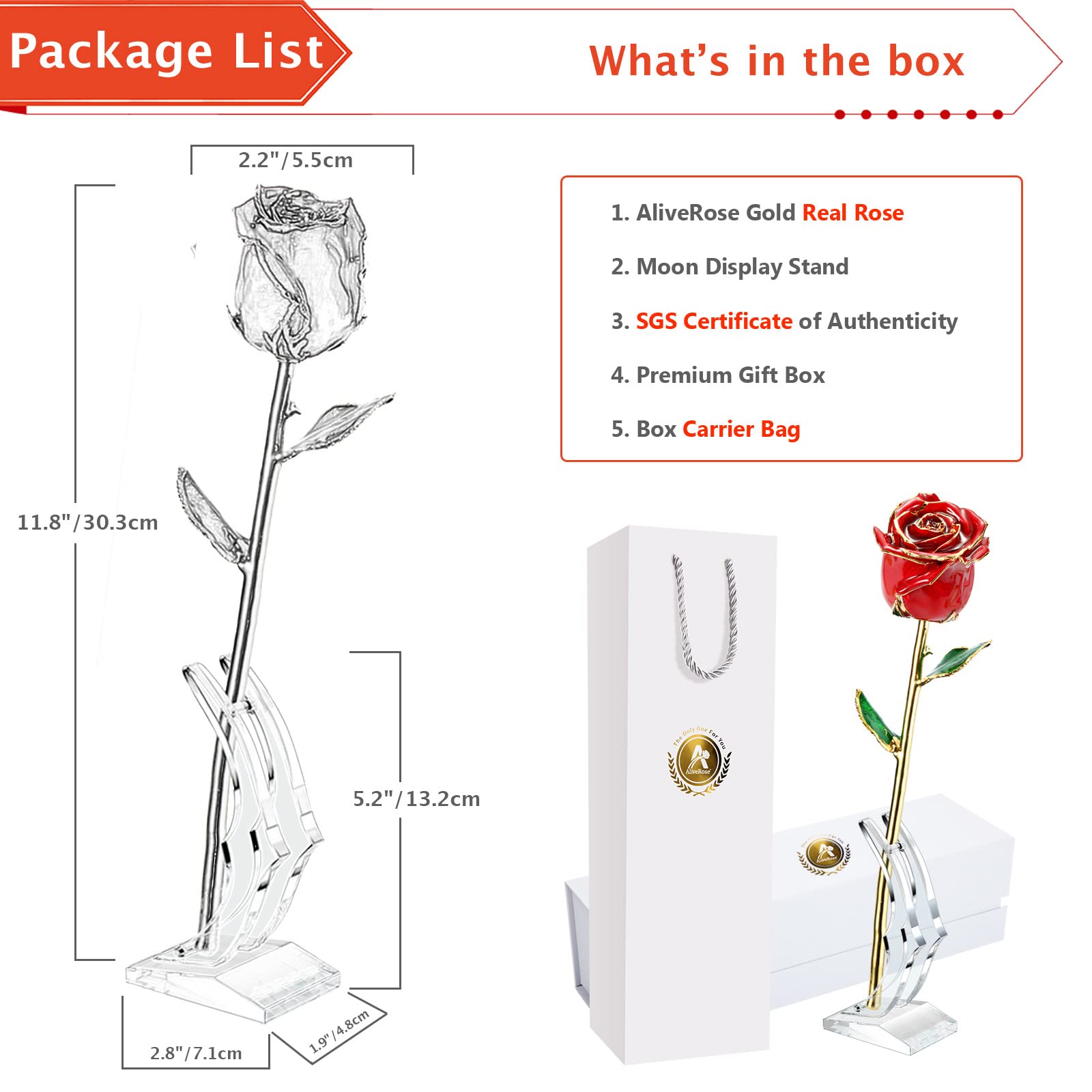24K Gold Plated Real Rose Gift for Her - Valentine's Day, Anniversary & Special Occasions | Unique Keepsake with Display Stand | Romantic Home Decor & Wedding Centerpiece Idea