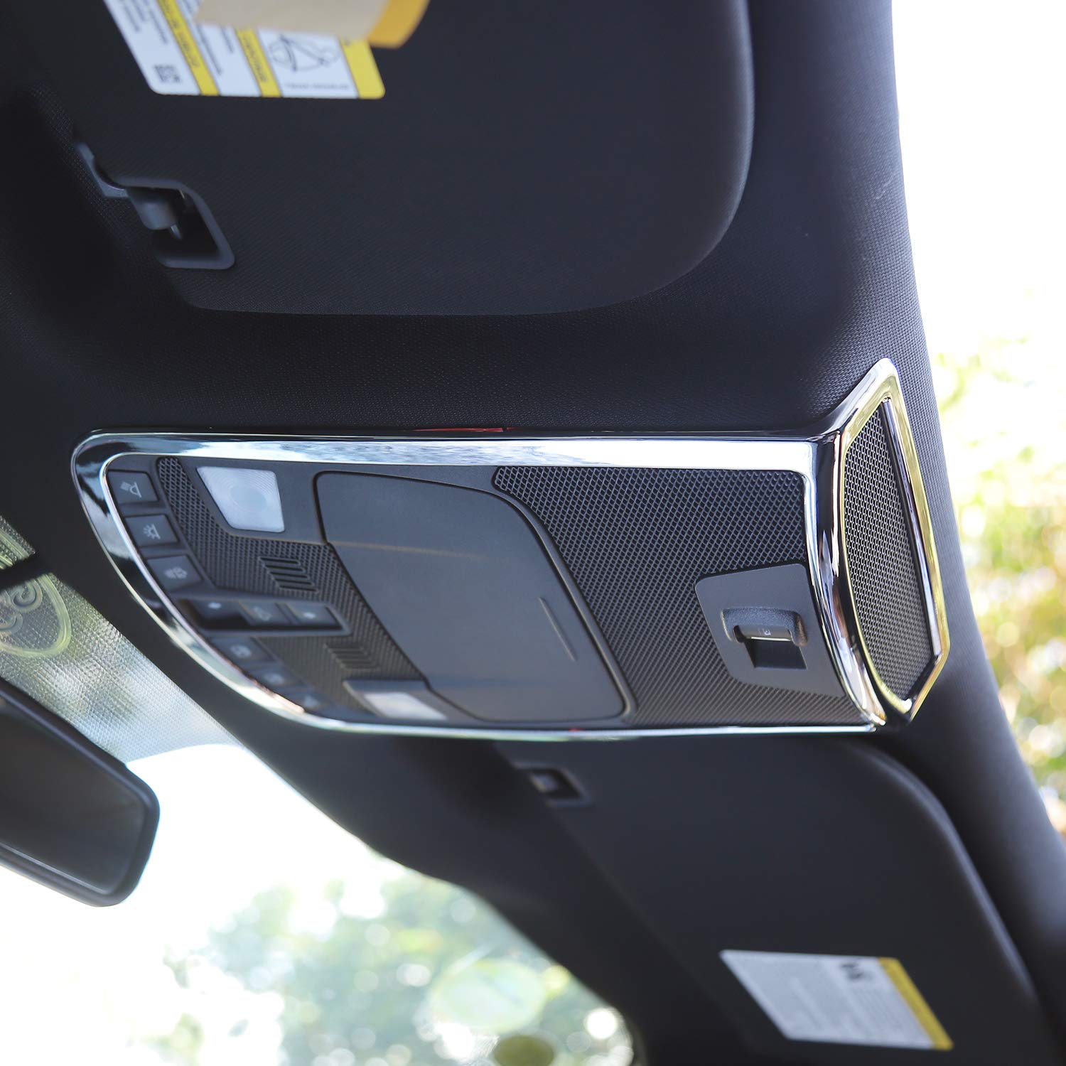 Ford F150 2015-2020 Chrome Interior Car Reading Light Lamp Cover Trim Ring Accessories - Upgrade Your Truck Cabin Lighting for Night Driving & Reading