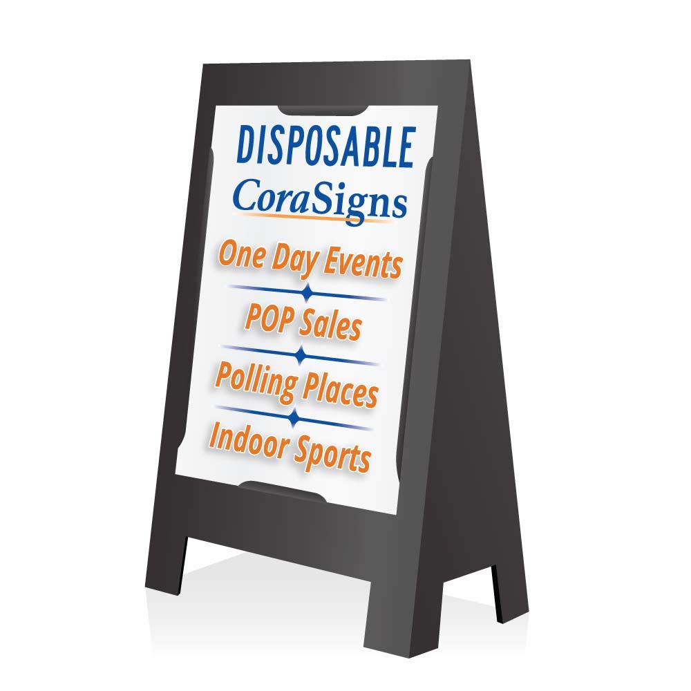 10 Pack A-Frame Sign Stands - Disposable Cardboard CoraSign for Sidewalk Advertising, Store Promotions & Event Displays