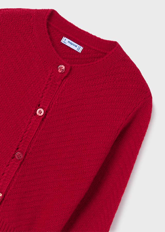 7311 Red Knitting Cardigan for Teen Girls - Cozy & Stylish Sweater for School, Outings & Casual Wear