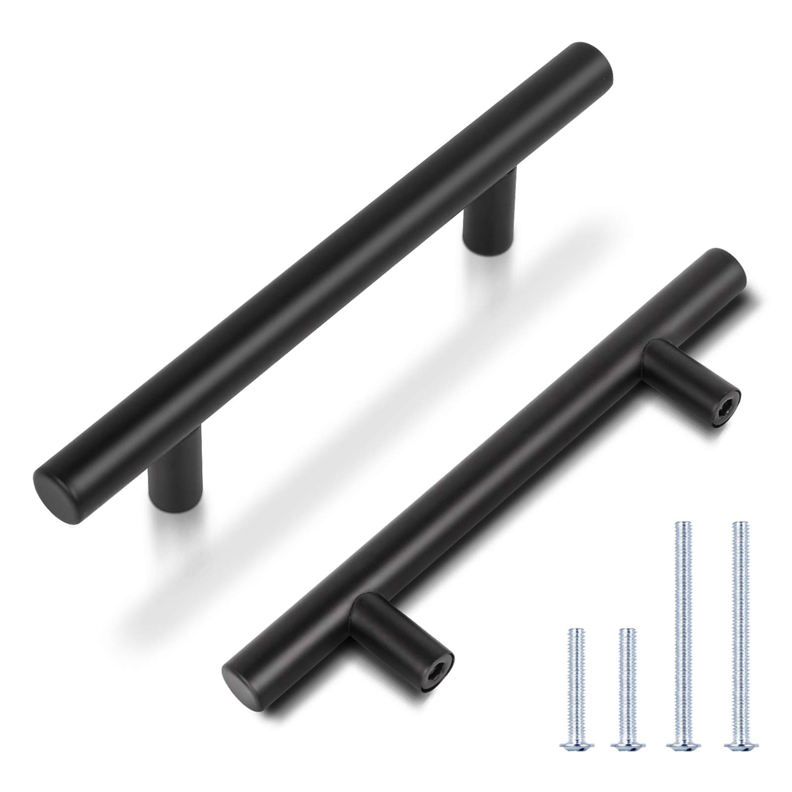KNOBWELL 5-Pack Black Cabinet Pulls 3.75