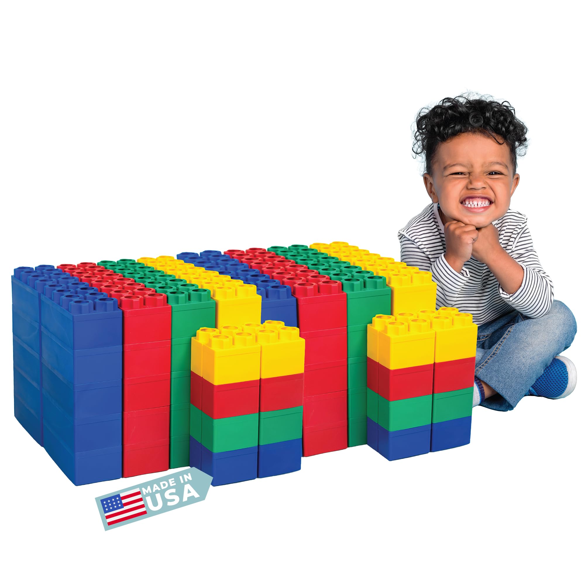 Jumbo Building Blocks for Kids Ages 4-8 - 96 Piece Large Construction Blocks Set for Indoor & Outdoor Play - STEM Learning Toys for Preschoolers & Toddlers - Perfect for Creative Play, Classroom Activities & Birthday Gifts