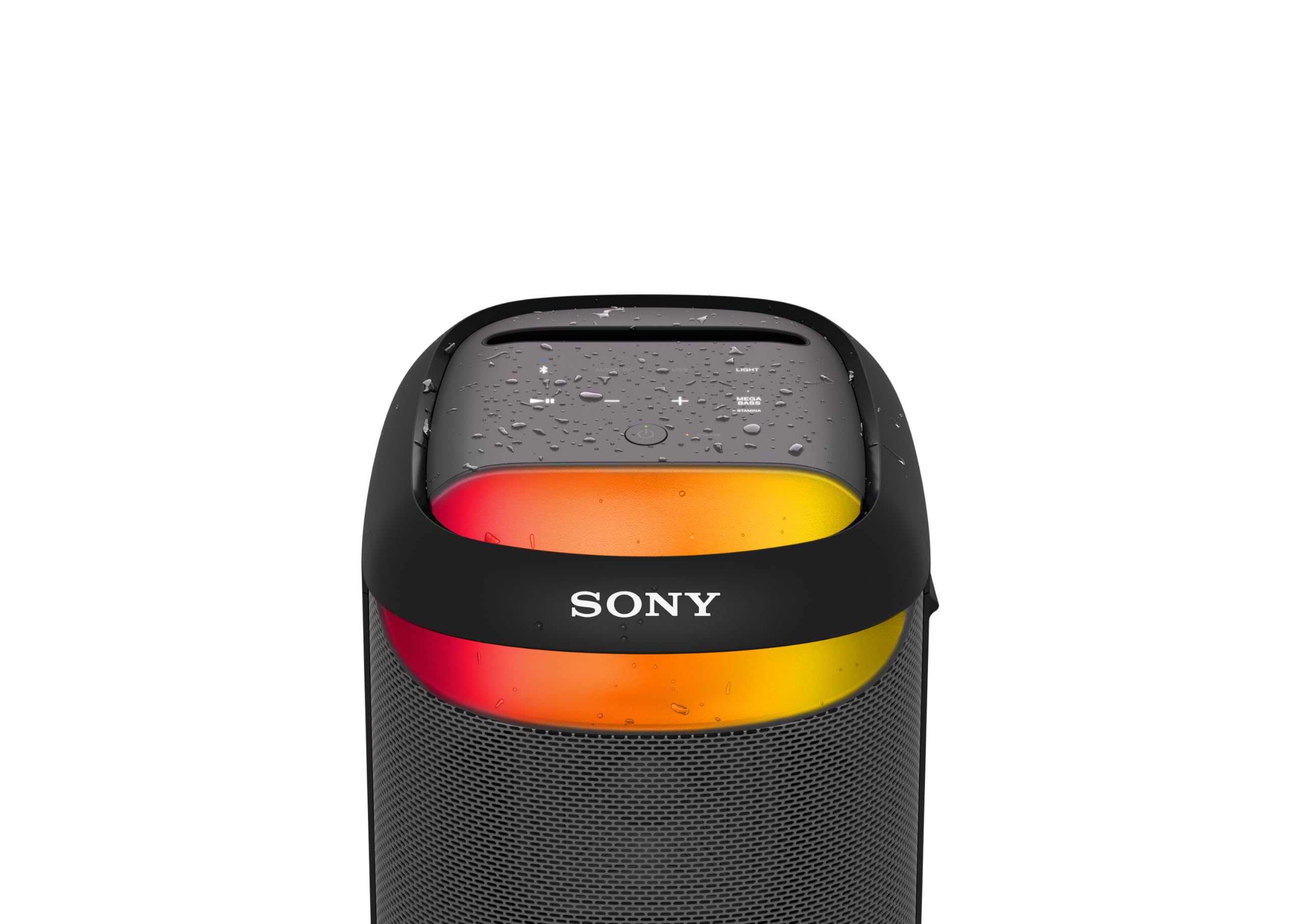 Sony SRS-XV500 Wireless Bluetooth Party Speaker with Powerful Sound, MEGA BASS, 25-Hour Battery - Portable Karaoke Speaker with LED Lights, IPX4 Waterproof, Mic/Guitar Inputs - Perfect for Outdoor Parties, Beach Trips & Home Entertainment (Black)