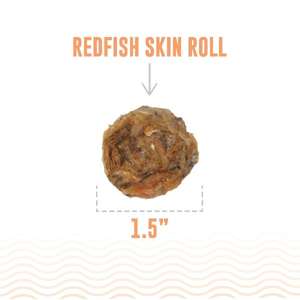 Premium Icelandic Redfish Skin Rolls Dog Treats - All-Natural, Grain-Free Chews for Healthy Teeth & Strong Jaws - Perfect for Training, Rewards, and Dental Care