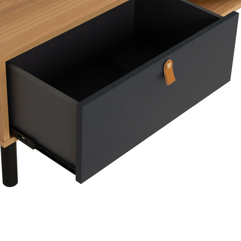 CASTOR 180cm Entertainment TV Stand with Storage - Natural, Navy Blue & Black Modern TV Console for Living Room, Bedroom & Home Theater