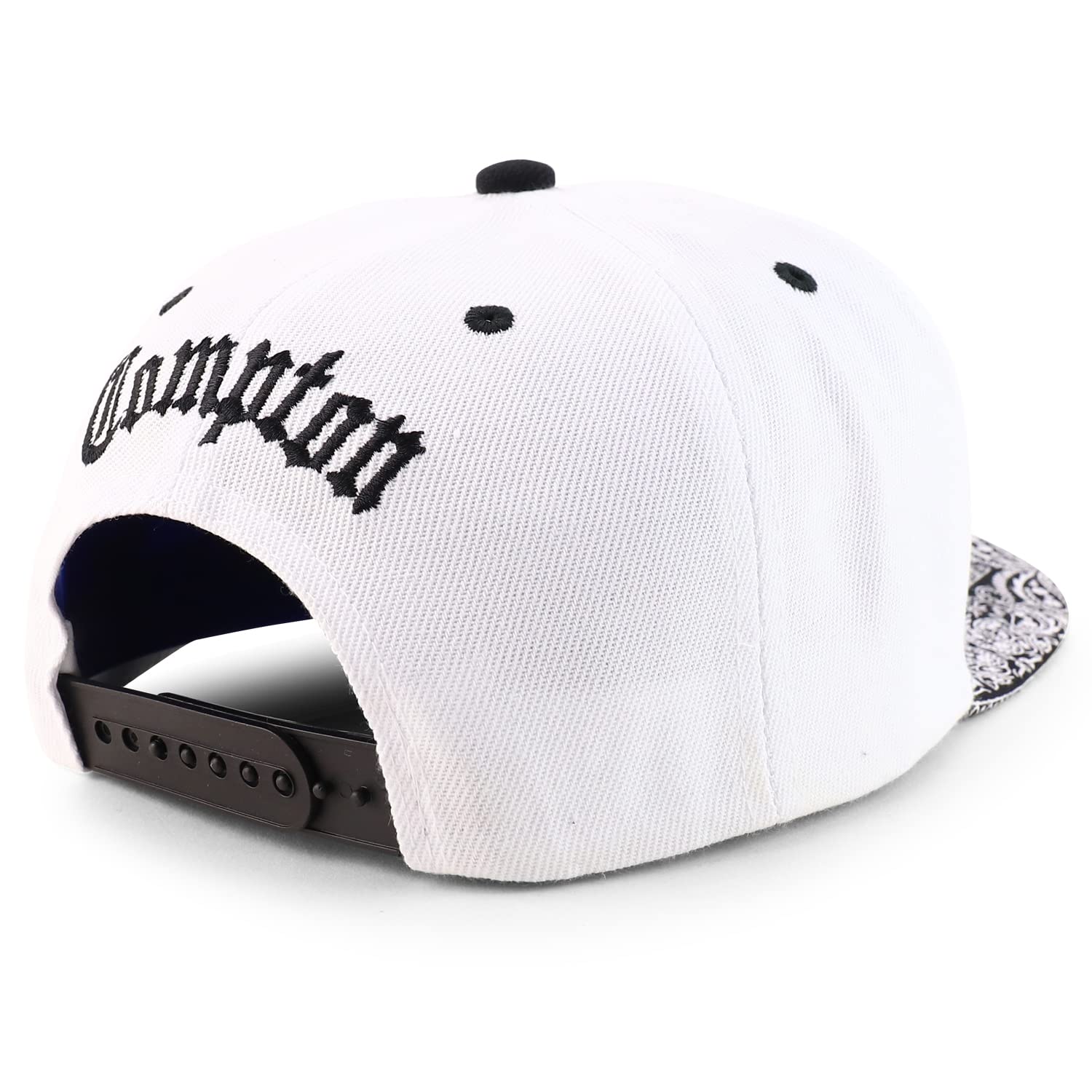 Trendy Old English Font Embroidered Bandana Flatbill Cap - Hip Hop Streetwear Fashion for Men & Women | Perfect for Concerts, Street Style and Urban Outfits