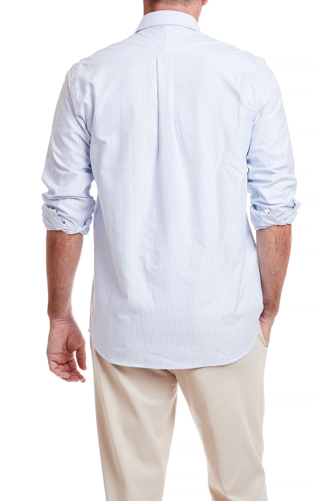 Men's Oxford Blue Stripe Chase Shirt - Classic Single Turkey Design for Business Casual & Office Wear