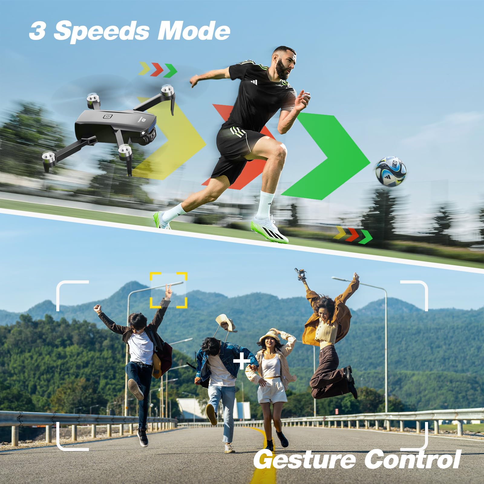 DEERC D20S Foldable Drone with 1080P HD Camera - Brushless Motor, 2 Batteries, Altitude Hold & Optical Flow - Best RC Quadcopter for Kids & Beginners | Perfect for Outdoor Adventures, Aerial Photography & STEM Learning Toys Gifts
