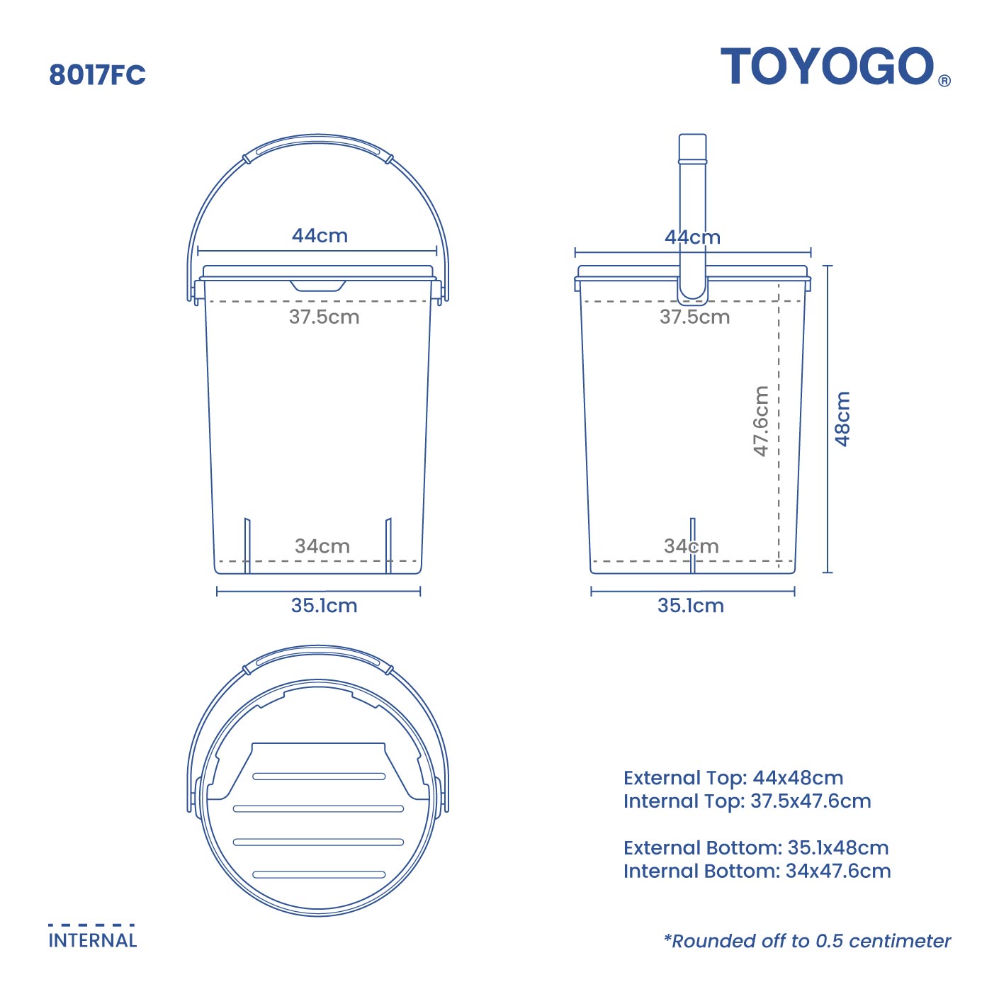 DRINK HAWKER CONTAINER WITH LID (8017FC) - Premium Food-Grade Storage for Beverages, Perfect for Restaurants, Cafes, and Outdoor Events