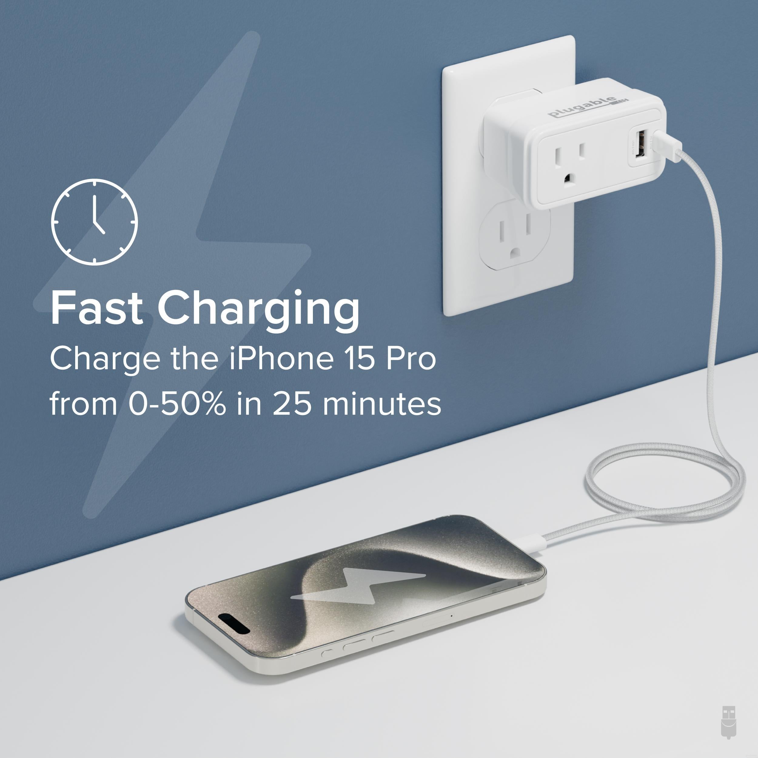 Plugable 3-Outlet Extender with 2 USB Ports & 1 USB-C Fast Charger - Perfect for Home, Office, and Travel Power Needs