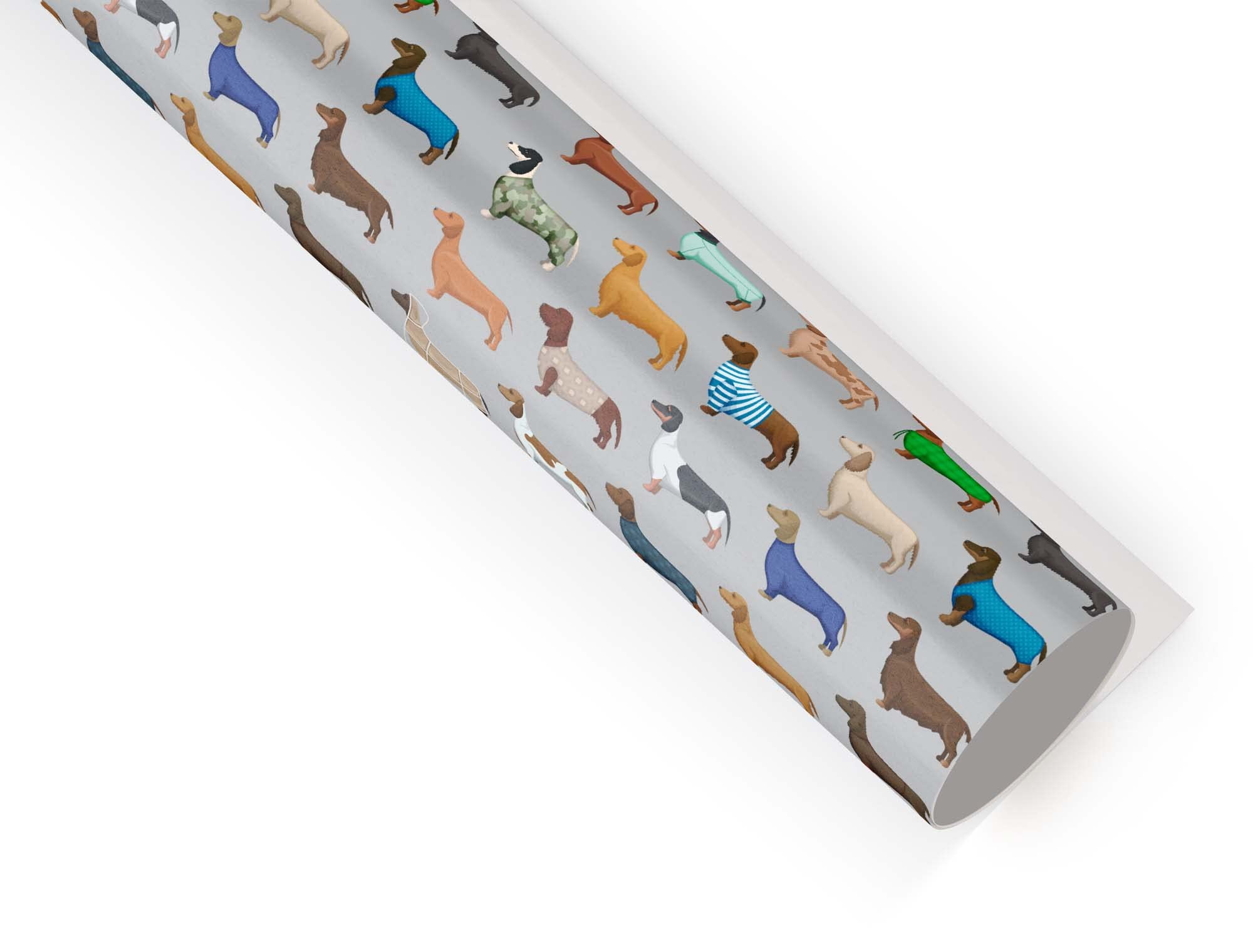 Premium Wiener Dog Sweater Gift Wrap - Cute Black & Brown Dachshund Design, 20x30 Inch Thick Wrapping Paper for Birthday Parties, Christmas Gifts & Pet Lover Decorations