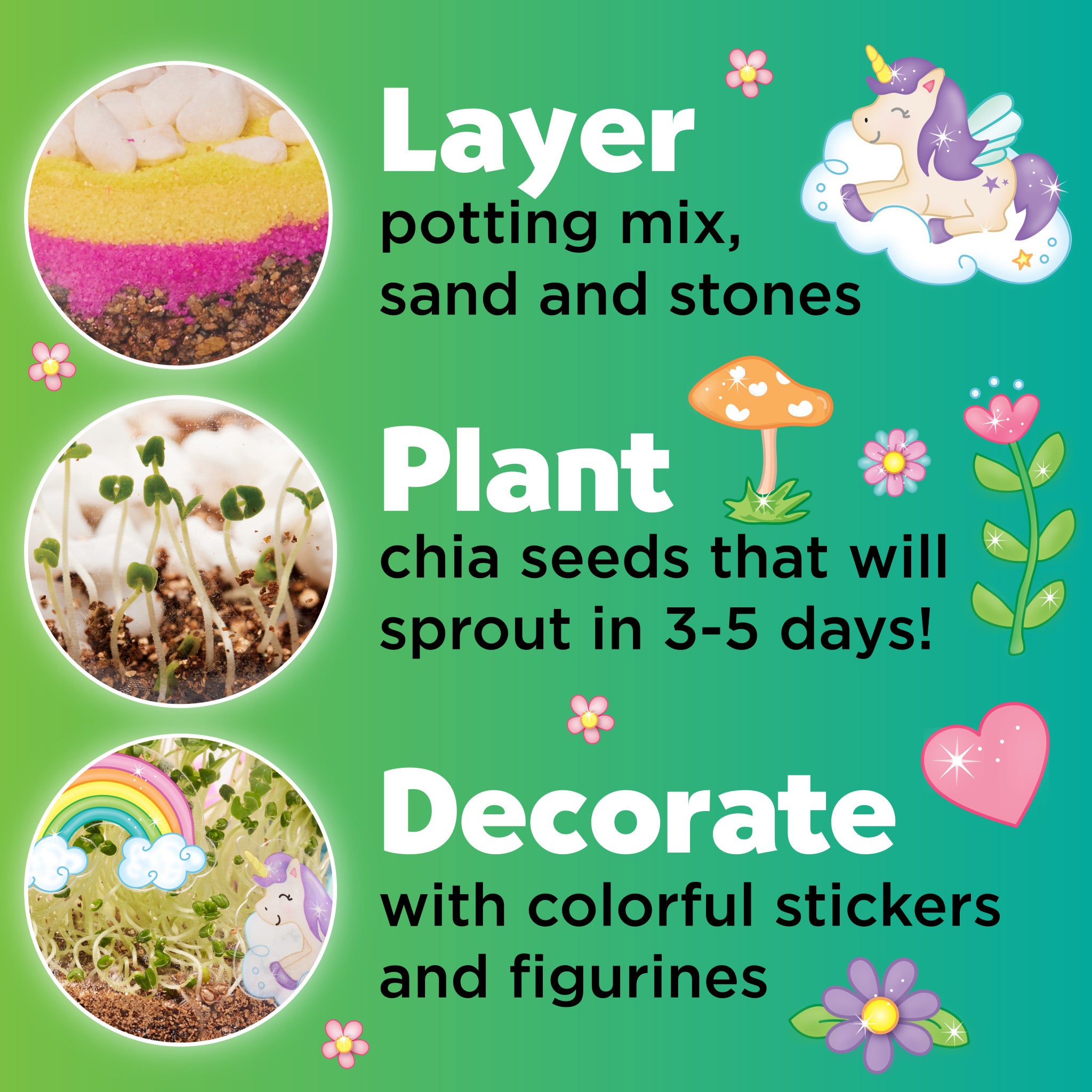 Unicorn Forest DIY Planting Kit for Kids - Grow Your Own Magical Garden - Fun Educational STEM Activity for Indoor & Outdoor Play