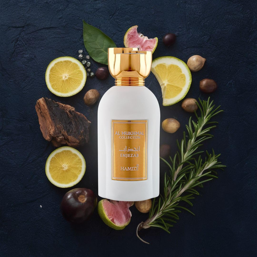 Hamidi AL MUKHMAL - ENJEZAB Premium Arabian Perfume for Women & Men | 100ML (3.4 OZ) Long Lasting Eau De Parfum Spray | Unisex Fragrance with Luxurious Scent | Perfect for Date Nights, Special Occasions & Daily Wear