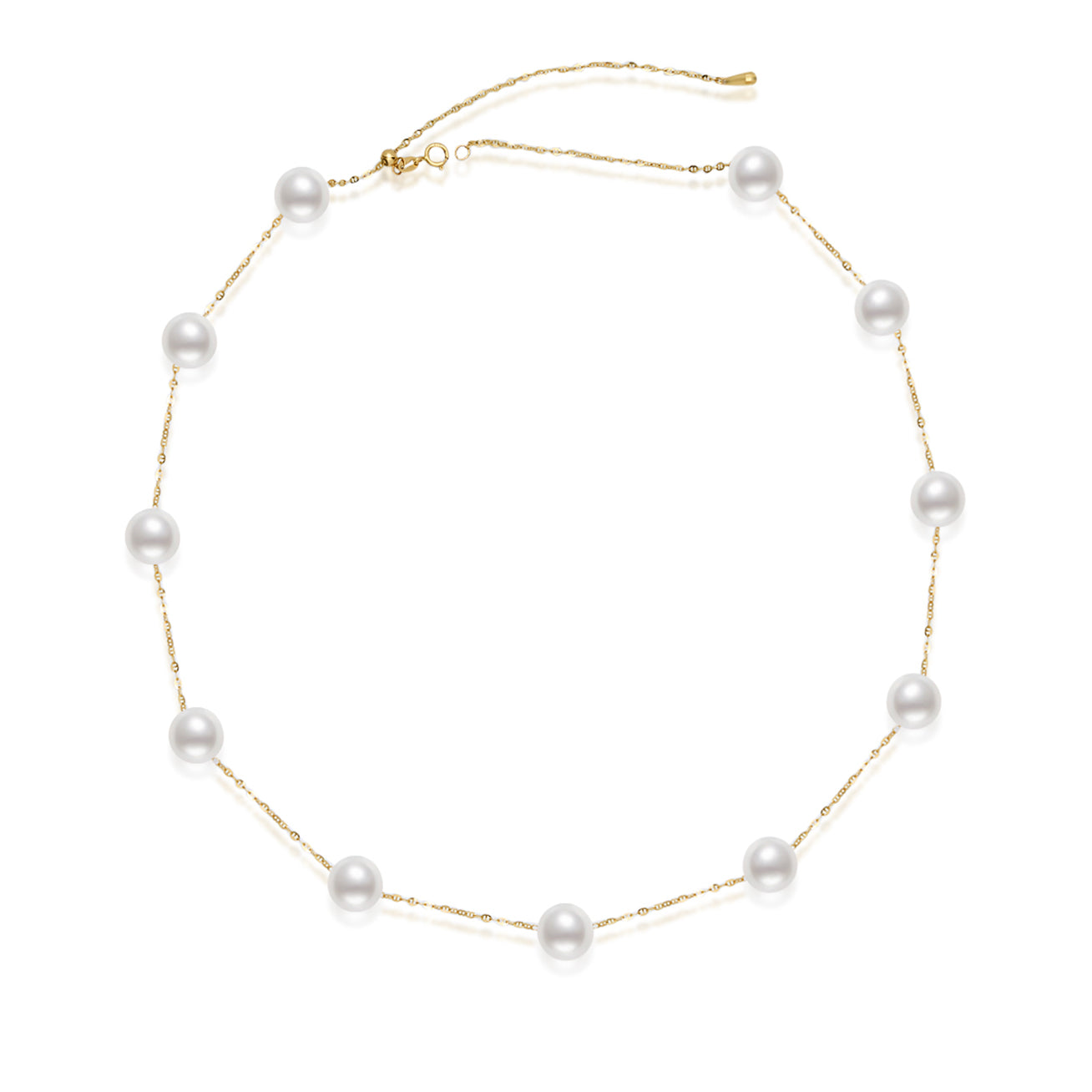 18K Solid Gold Freshwater Pearl Necklace for Women - Elegant & Timeless Jewelry Gift for Brides, Anniversary & Special Occasions