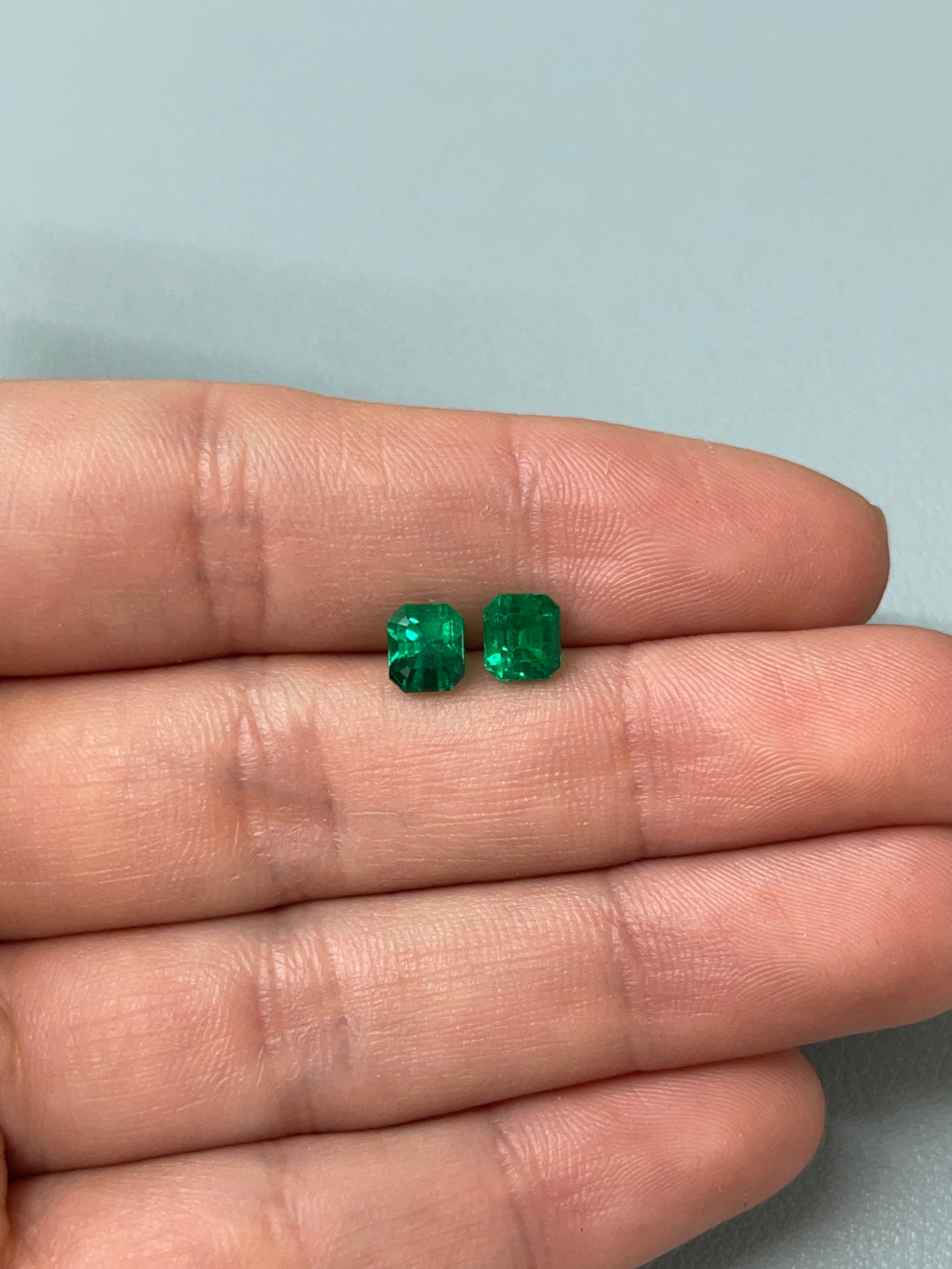 2.01 Carat (tcw) AAA+ Muzo Green Colombian Loose Emeralds - 6x5.3mm Emerald Cut Gemstones for Jewelry Making & Engagement Rings