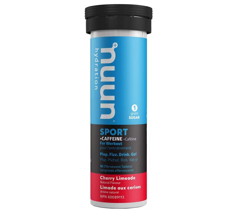 Nuun Sport + Caffeine Cherry Limeade Electrolyte Tablets - Hydration Boost for Runners, Cyclists & Athletes - Perfect for Workouts, Hiking and Outdoor Activities