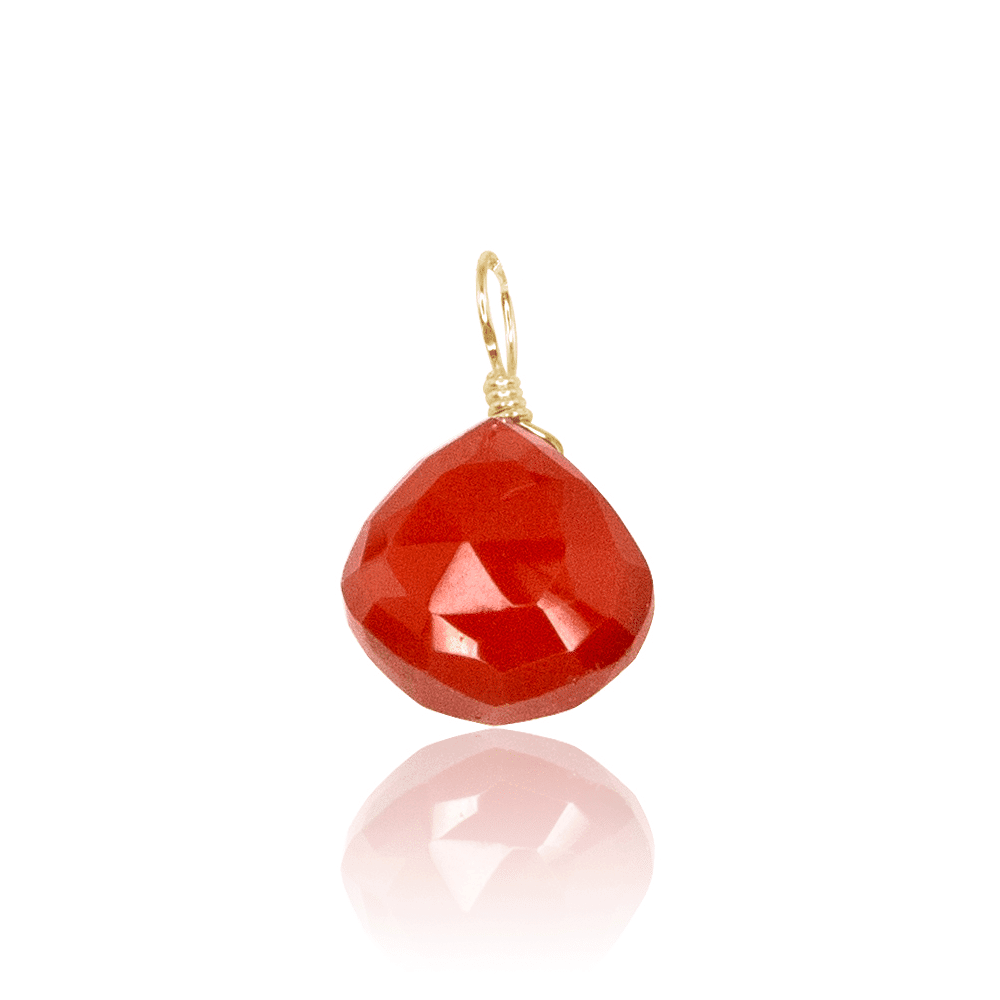 Natural Carnelian Teardrop Gemstone Pendant Necklace - Healing Crystal Jewelry for Women, Chakra Balancing & Energy Protection - Perfect for Meditation, Yoga & Spiritual Gifts
