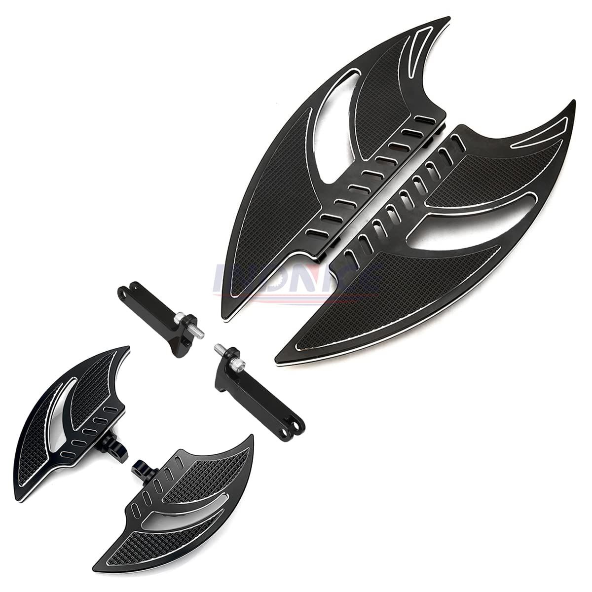 Happy-Motor Black CNC Blade Driver Floorboards for Harley Street Glide FLHX & FLTR | Passenger Pegs Compatible with Special FLHRXS 1980-Up | Durable & Stylish Upgrade for Long Rides & Custom Builds