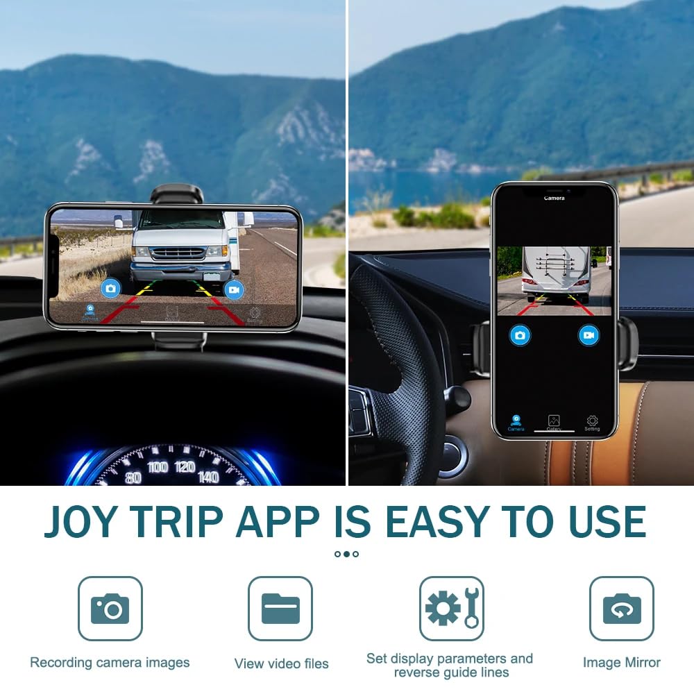5G WiFi Backup Camera Wireless for Car & Truck - Waterproof Front Rear View License Plate Camera with Phone App | Easy Parking & Reversing Aid