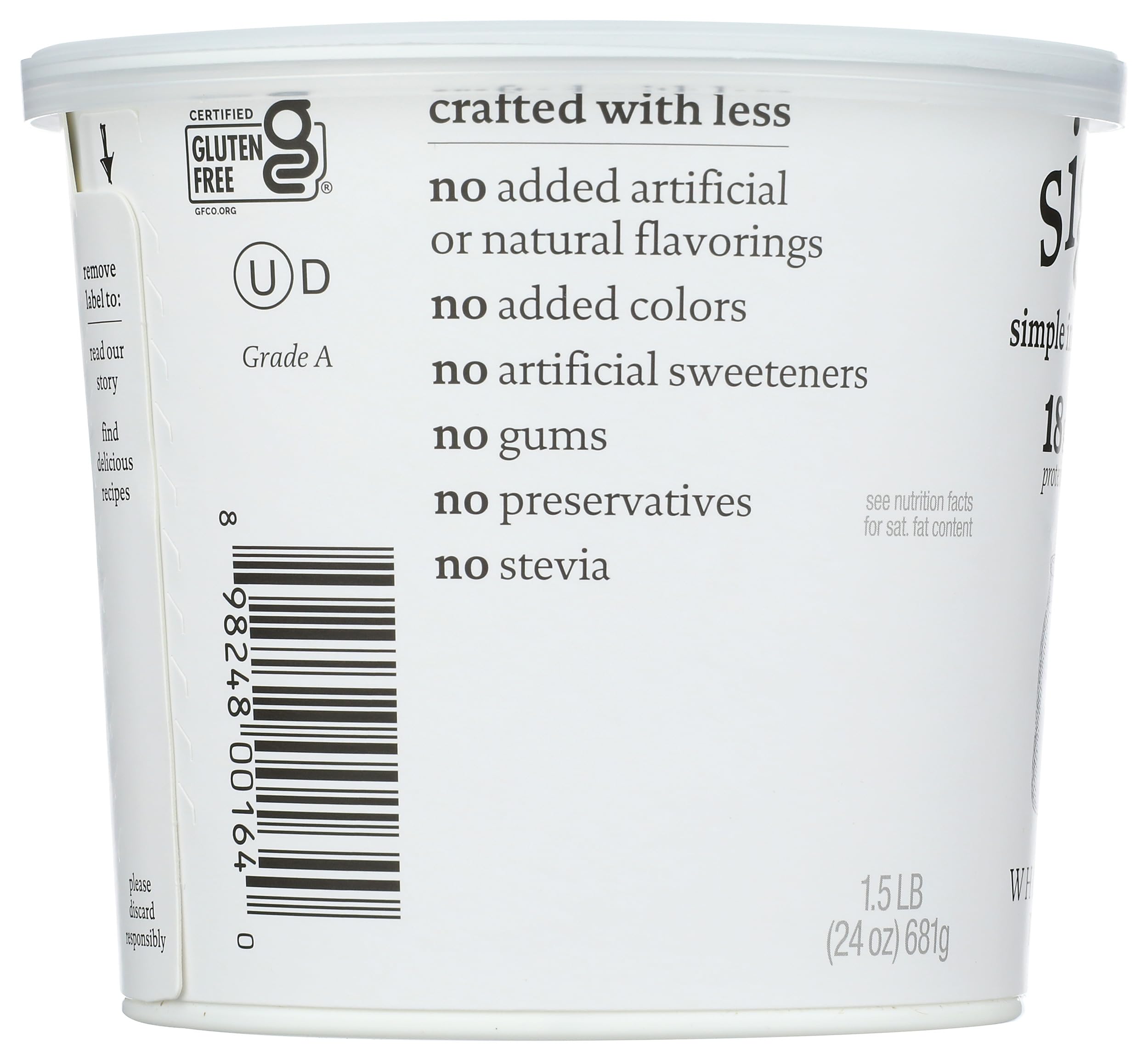 Siggi’s Icelandic Strained Whole Milk Yogurt, Plain, 24 OZ – High Protein, Low Sugar, Thick & Creamy Yogurt for Healthy Snacks, Breakfast & Smoothies