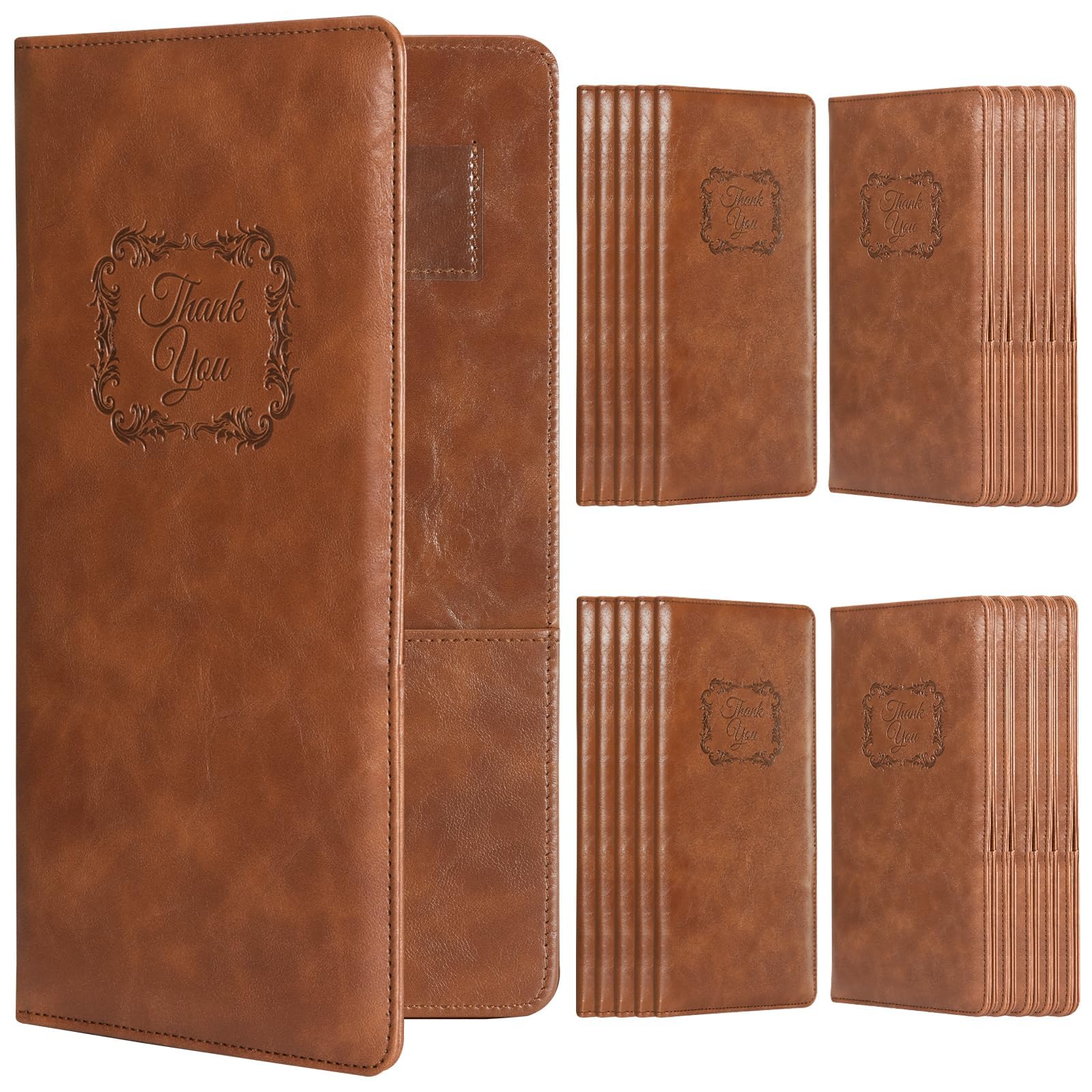 Cobak Restaurant Check Presenters - 20 Pack Brown Leather Customer Check Holders for Restaurants | Durable Bill Holders for Waiters, Servers & Hospitality Businesses | Perfect for Fine Dining, Cafes & Bars