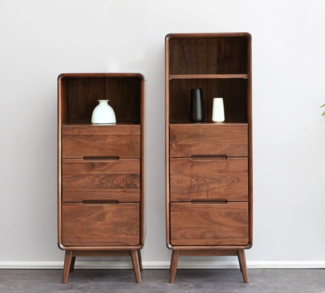 Solid Black Walnut Wood Side Cabinet - Rustic Nightstand, Entryway Storage, or Bathroom Organizer - Handcrafted for Home & Office Decor