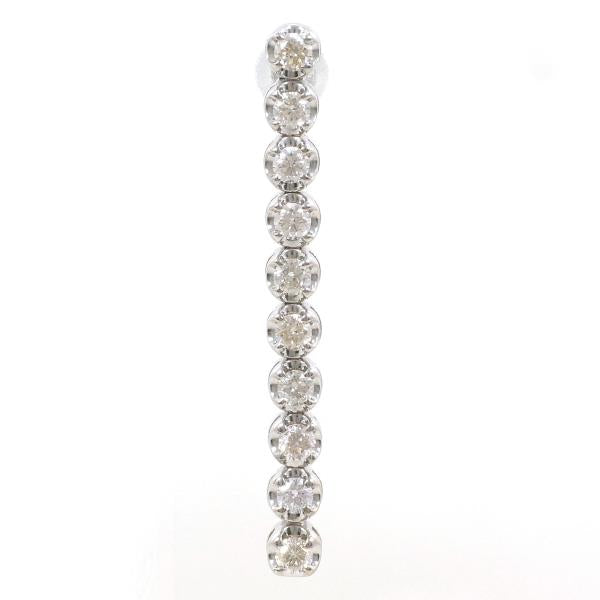 18K White Gold Single Earring with 0.60ct Brown Diamond - Elegant Jewelry for Women, Perfect for Weddings, Parties & Special Occasions