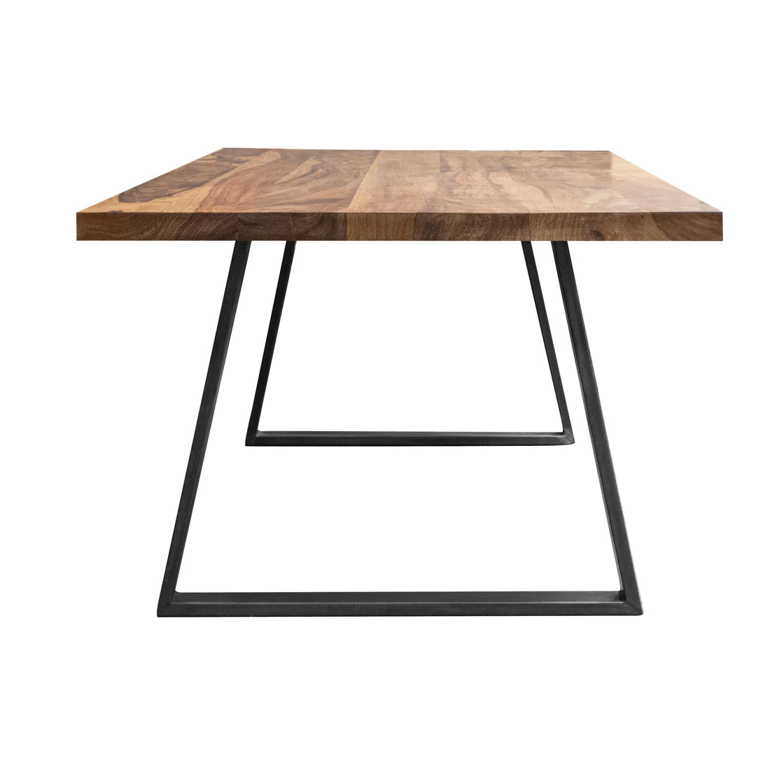 Gfine Solid Sheesham Wood & Iron 6-Seater Dining Table 175x91x76cm - Perfect for Family Gatherings & Dinner Parties