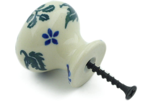 1-3/8 Inch Blue Camellia Drawer Knob - Vintage Floral Cabinet Pull for Dresser, Nightstand & Bathroom Furniture Hardware (Set of 1)