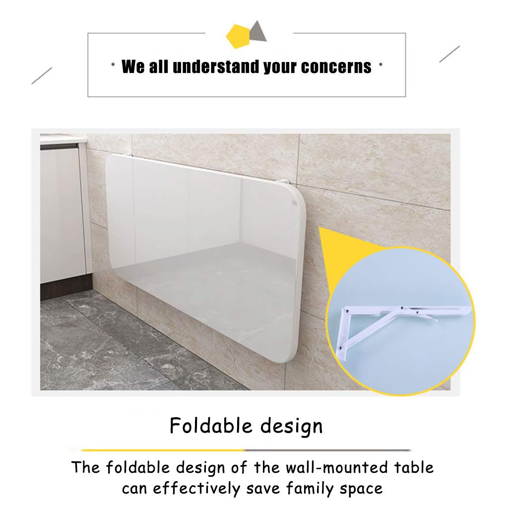 Space-Saving Folding Wall-Mounted Drop-Leaf Table - Heavy Duty Kitchen Dining Desk for Small Apartments | Perfect as Computer Desk, Breakfast Nook & Home Office Workstation