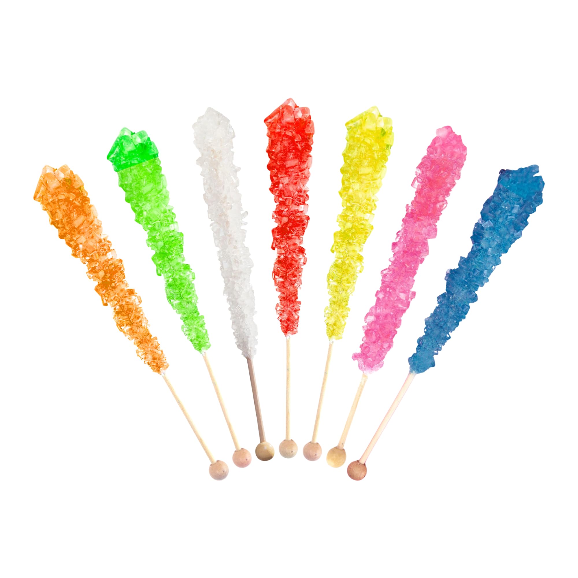 Extra Large Rock Candy Sticks - 12 Pack Assorted Colors Lollipops, Individually Wrapped Old Fashioned Crystal Candy - Perfect for Weddings, Baby Showers, Gender Reveal Parties, Candy Buffets & Gift Baskets - Great Party Favors & Sweet Treats by NUYAFFA